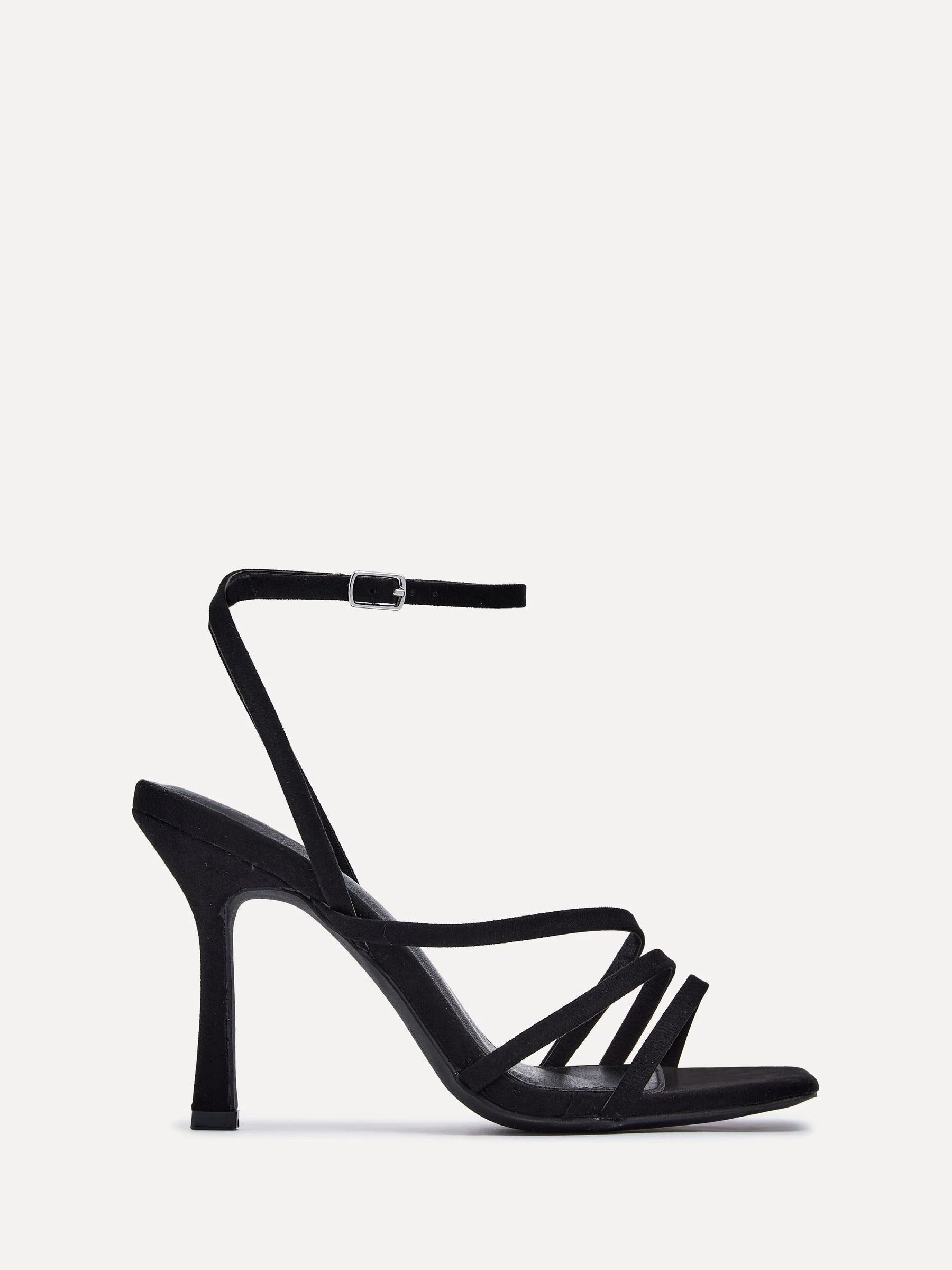 Linzi Black Scarlett Strappy Heel Sandals With Ankle Strap