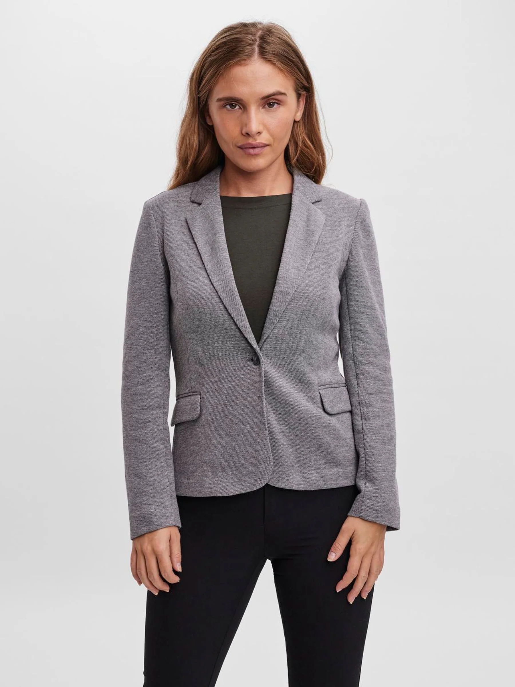 VERO MODA Grey Fitted Blazer