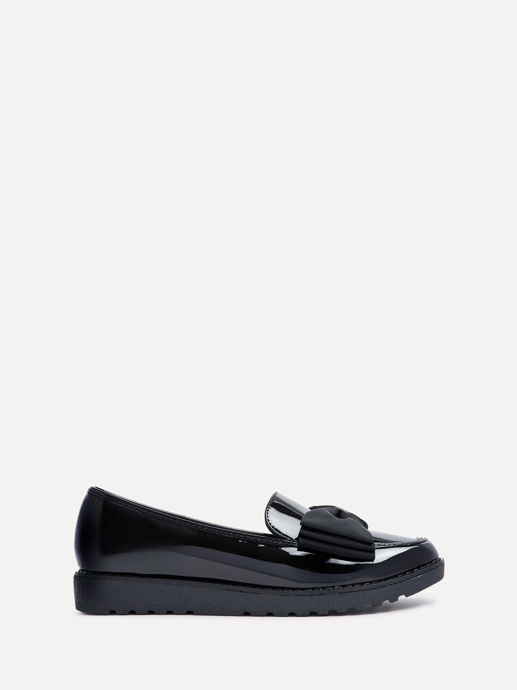 Linzi Black Cathy Platform Loafers with Large Bow