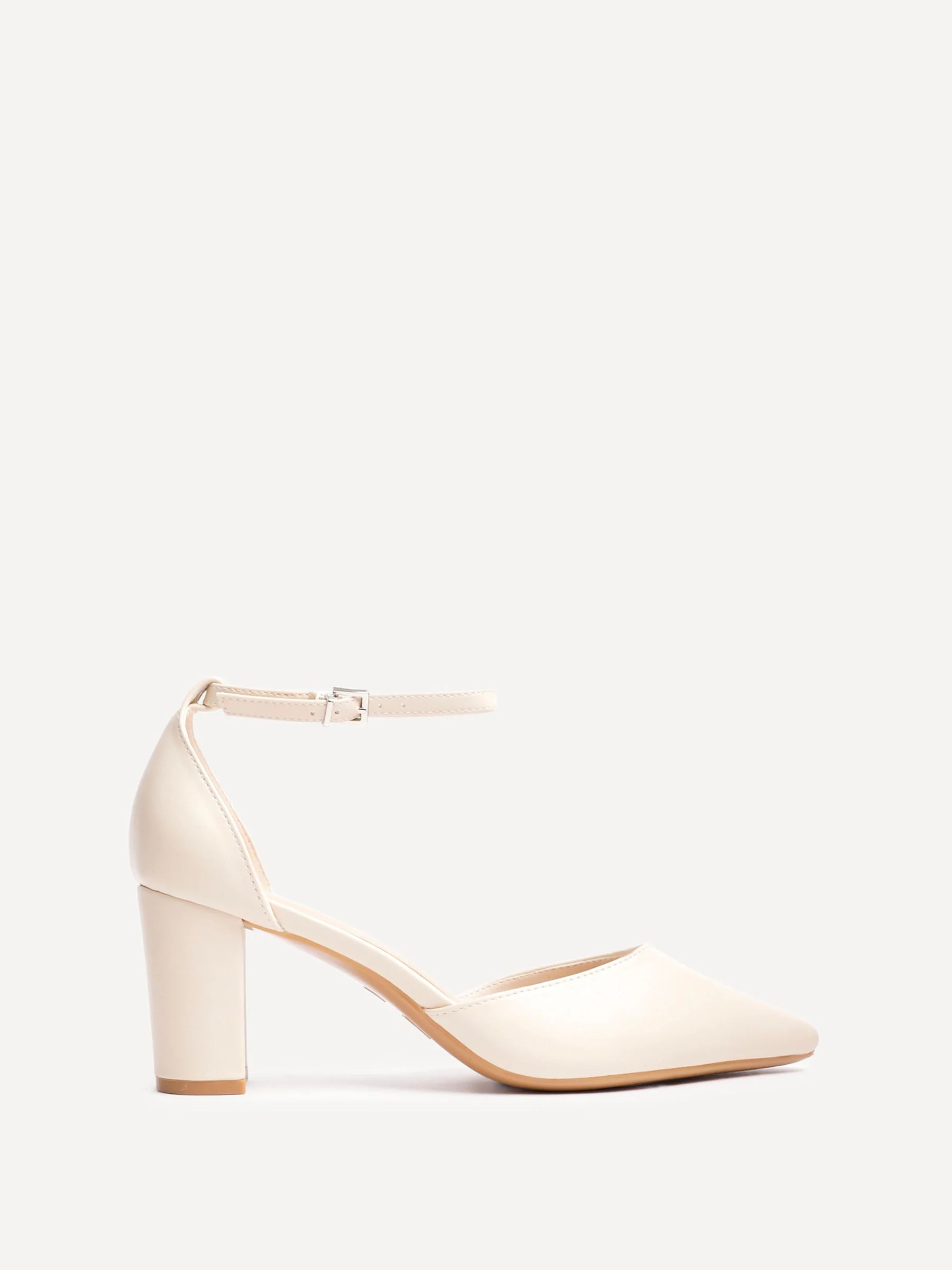 Linzi Nude Leona Closed Back Court Block Heels