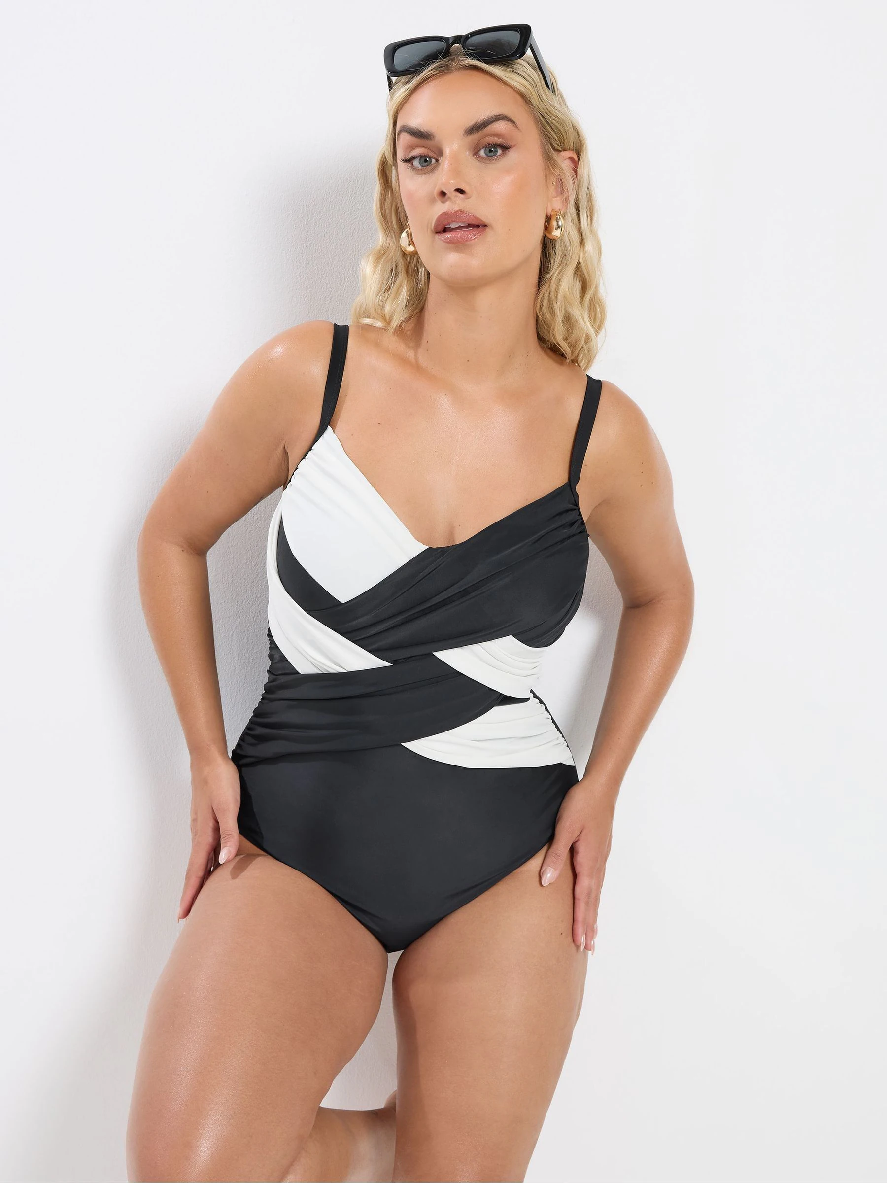Yours Curve Black Super Sculpt Swimsuit