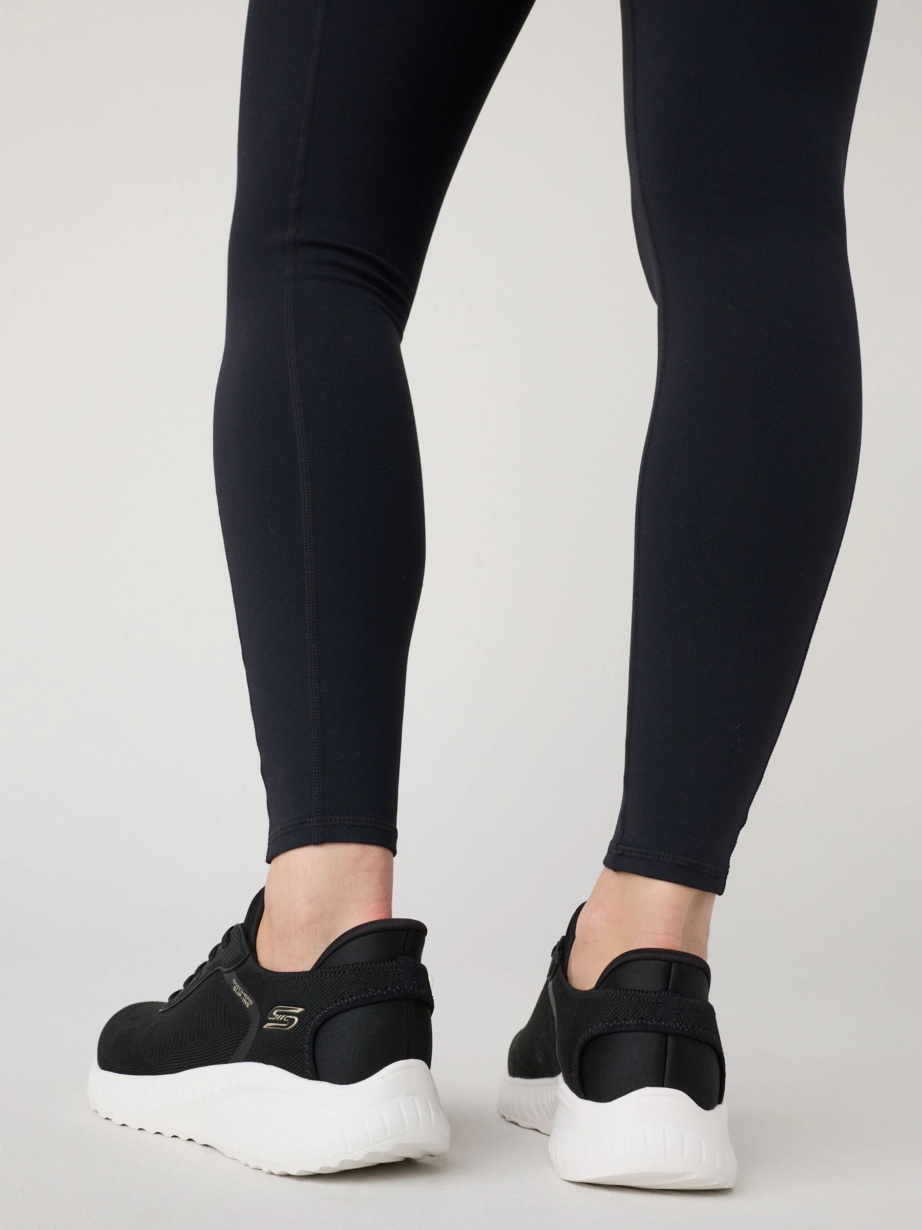 Skechers Black/ White BOBS Sport Squad Chaos Slip In Trainers