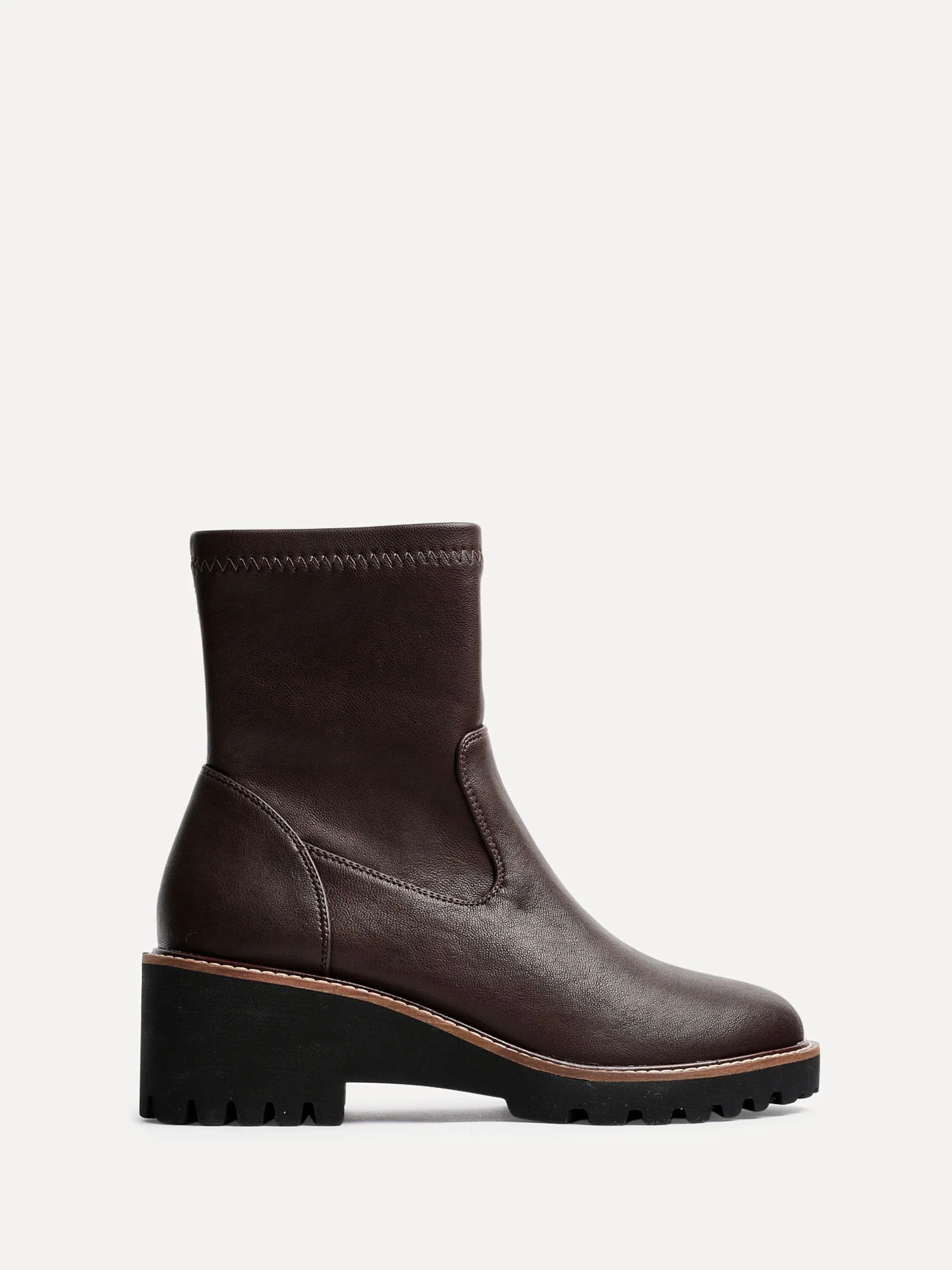Linzi Brown Trish Stretch Wedged Heel Ankle Boots