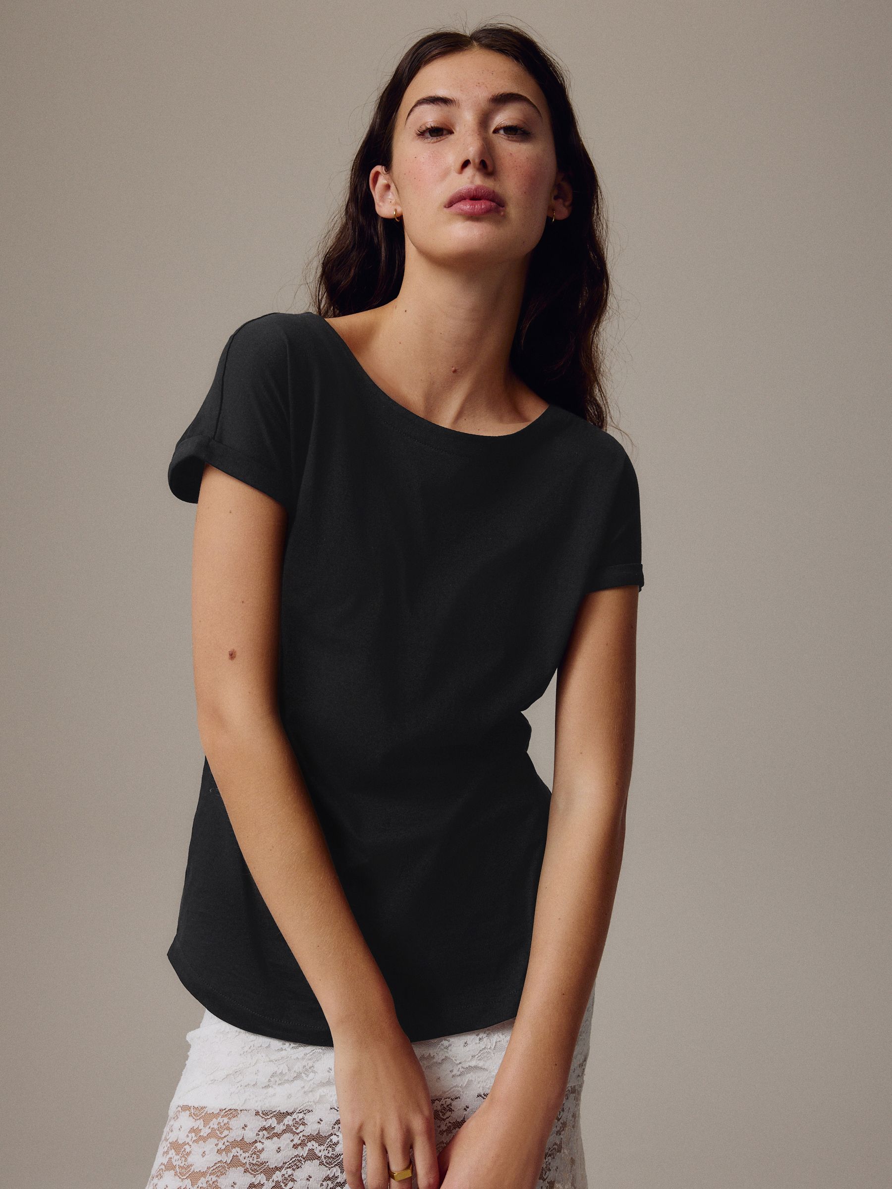 Black Cap Sleeve T-Shirt