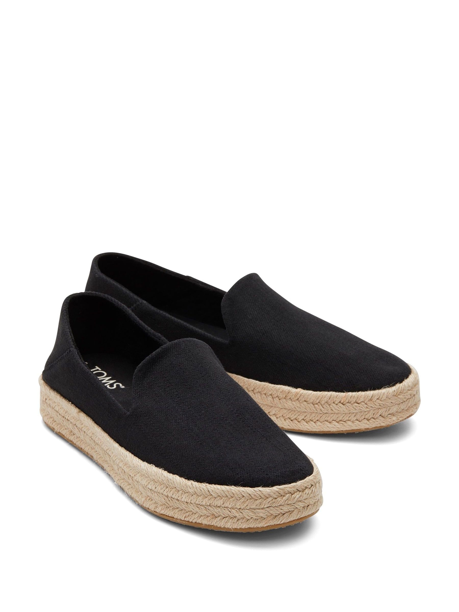 TOMS 100% Cotton Carolina Black Slippers