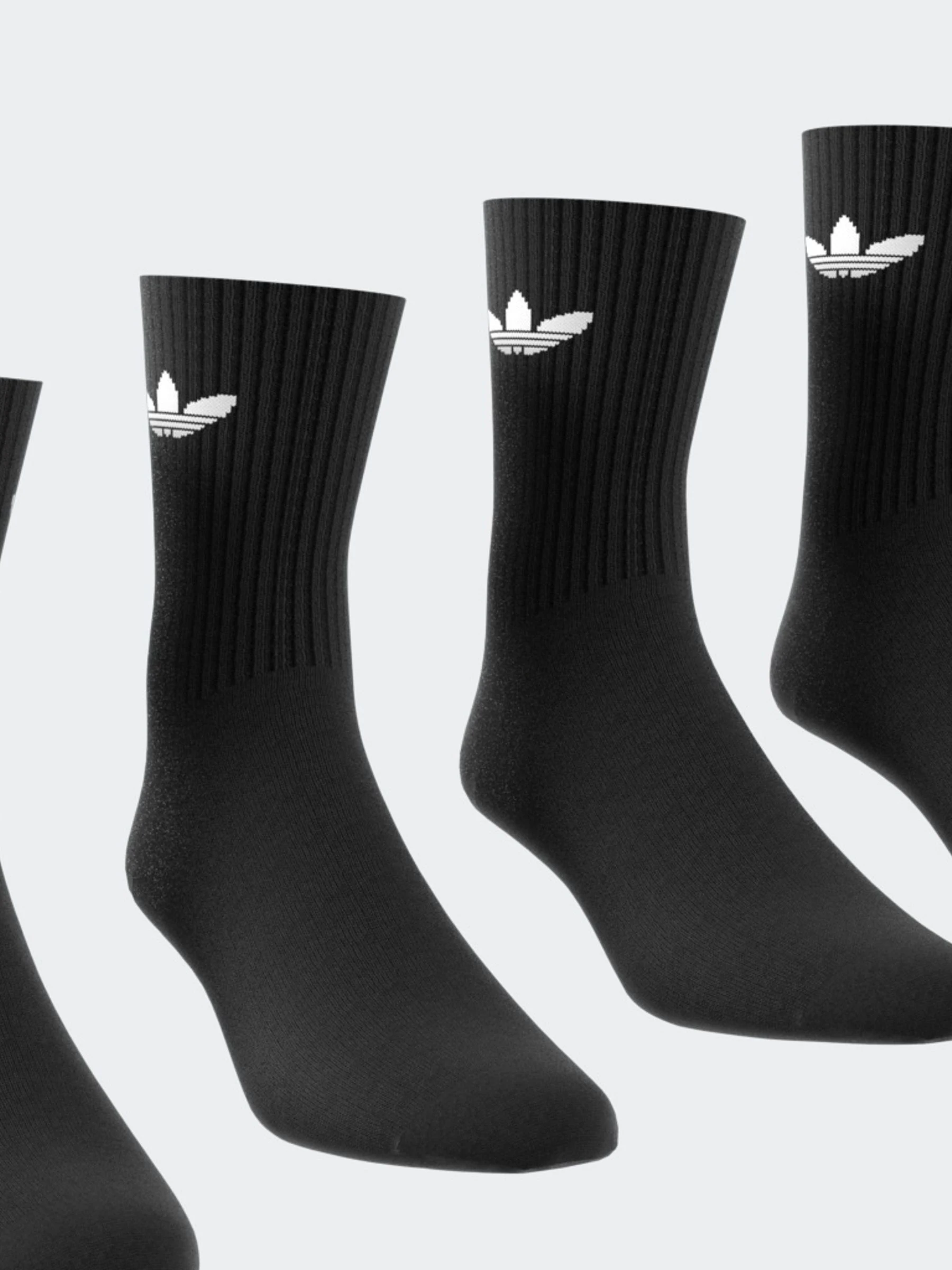 adidas Originals Black Dark Trefoil Crew Socks 6 Pack