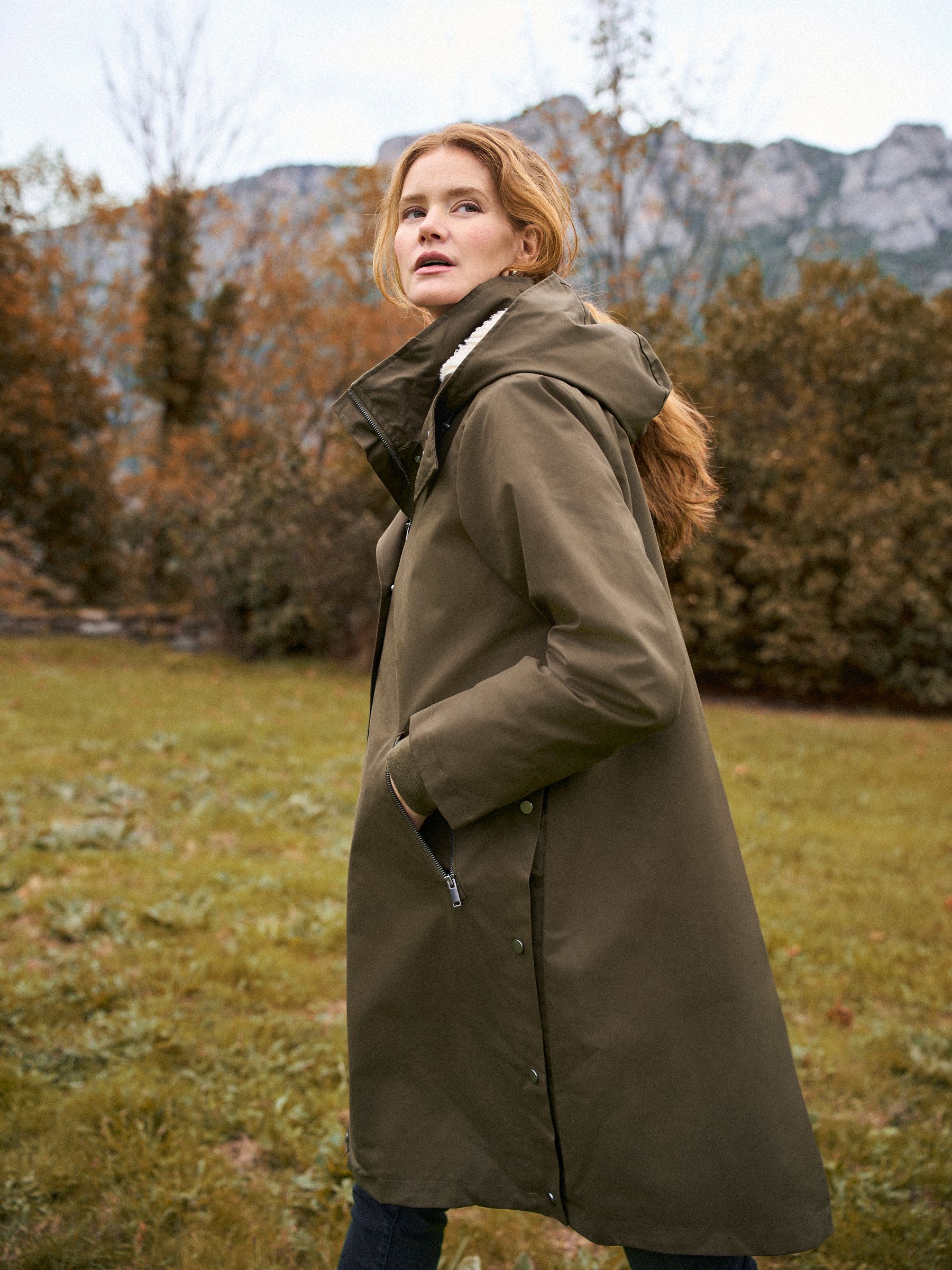 Seraphine Khaki 3 in 1 Maternity & Babywearing Parka with Borg Lining