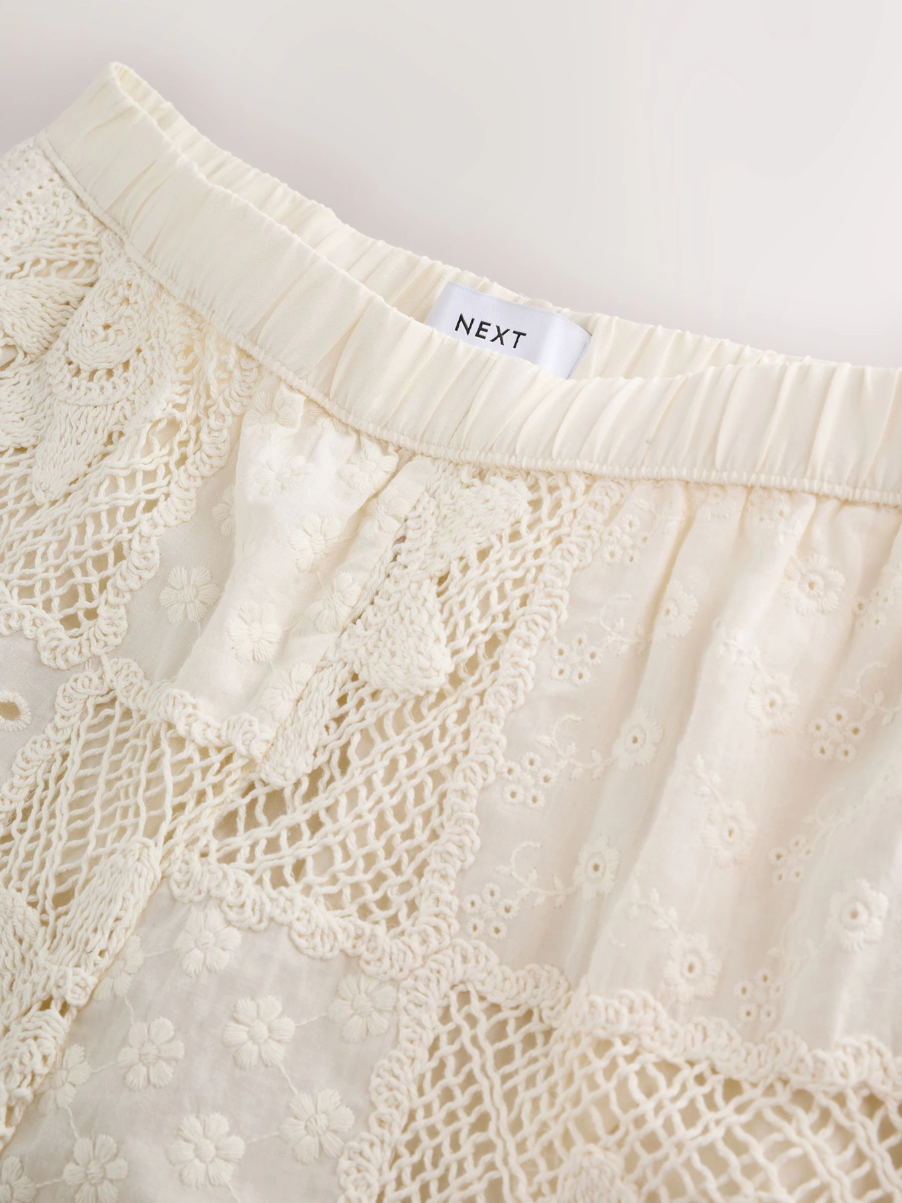 Cream Crochet Summer Shorts