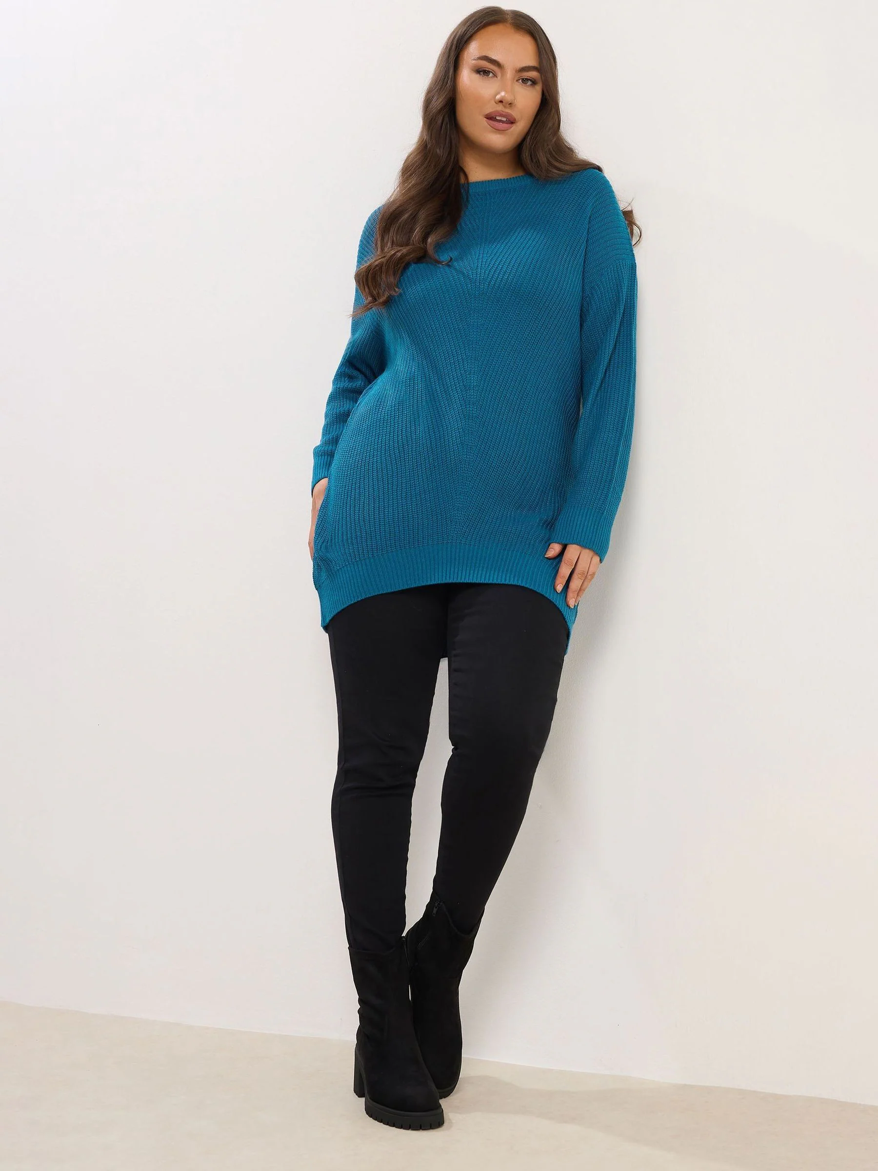 Yours Curve Blue Essential Jumper