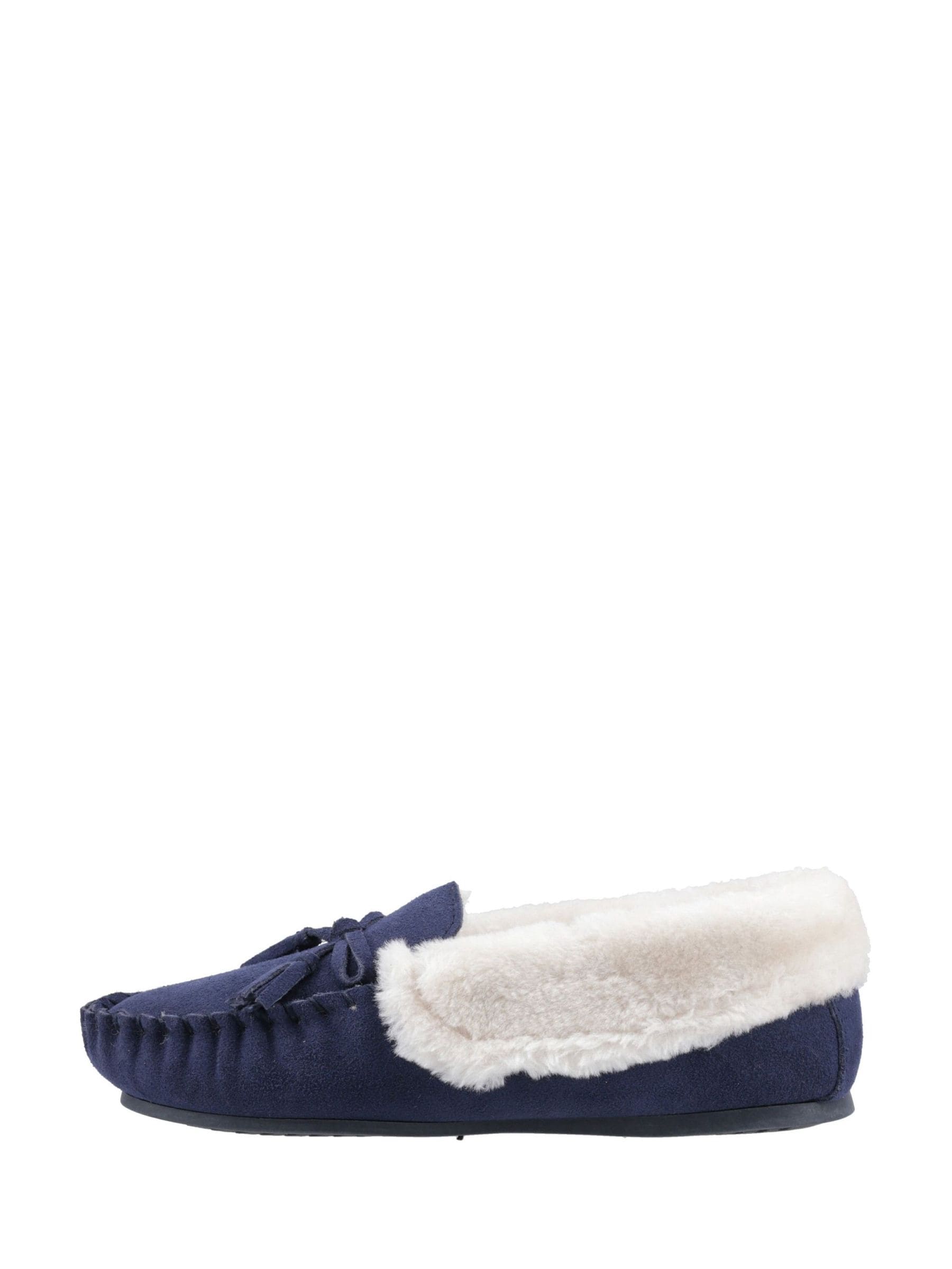 Hush Puppies Blue Agnes Faux Fur Slippers