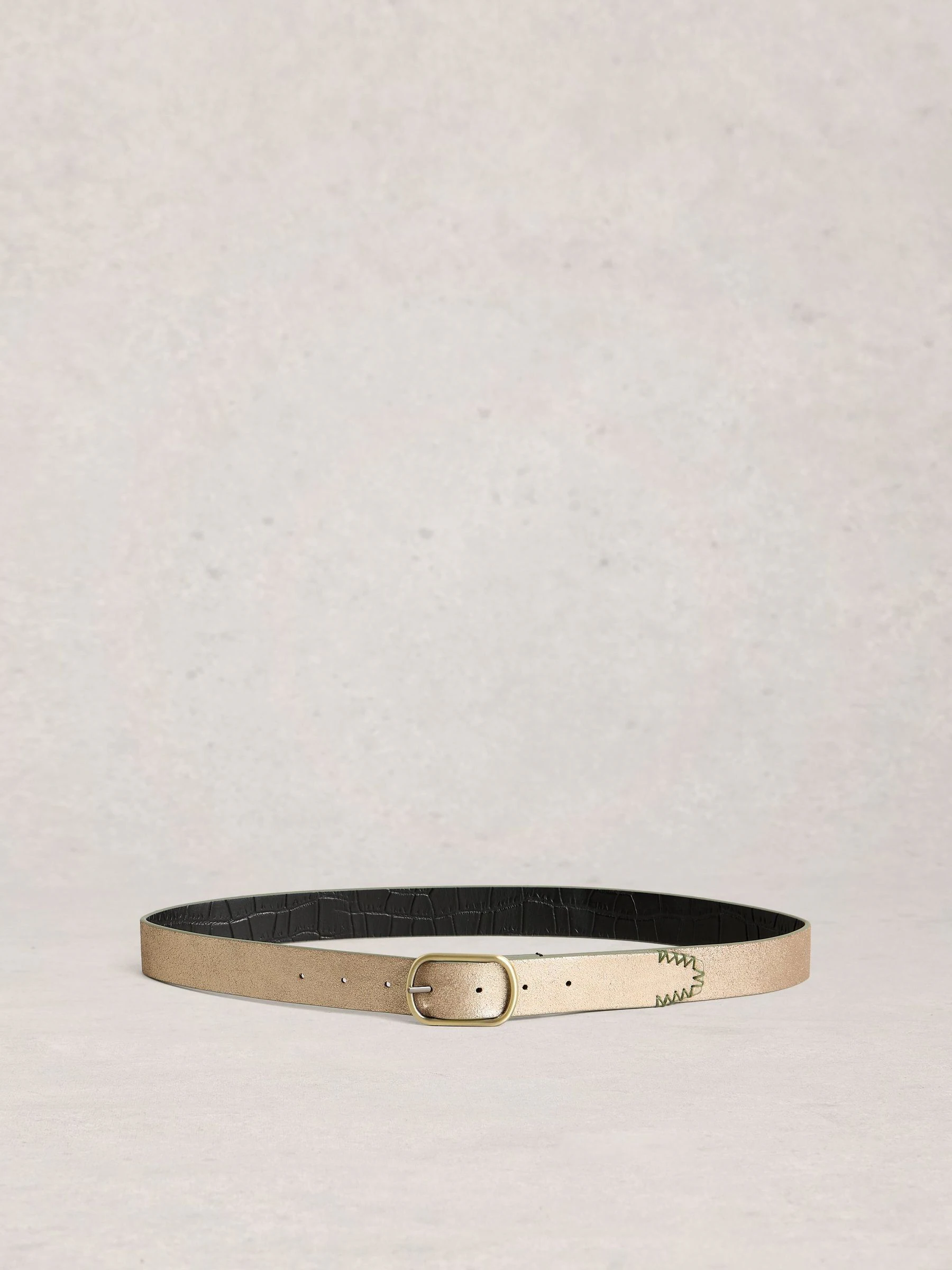 White Stuff Black Reversible Leather Belt