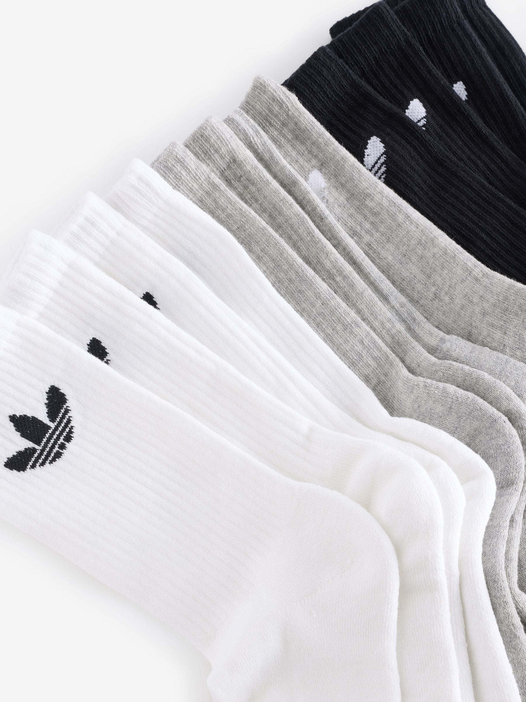 adidas Originals Black Trefoil Crew Socks 6 Pack