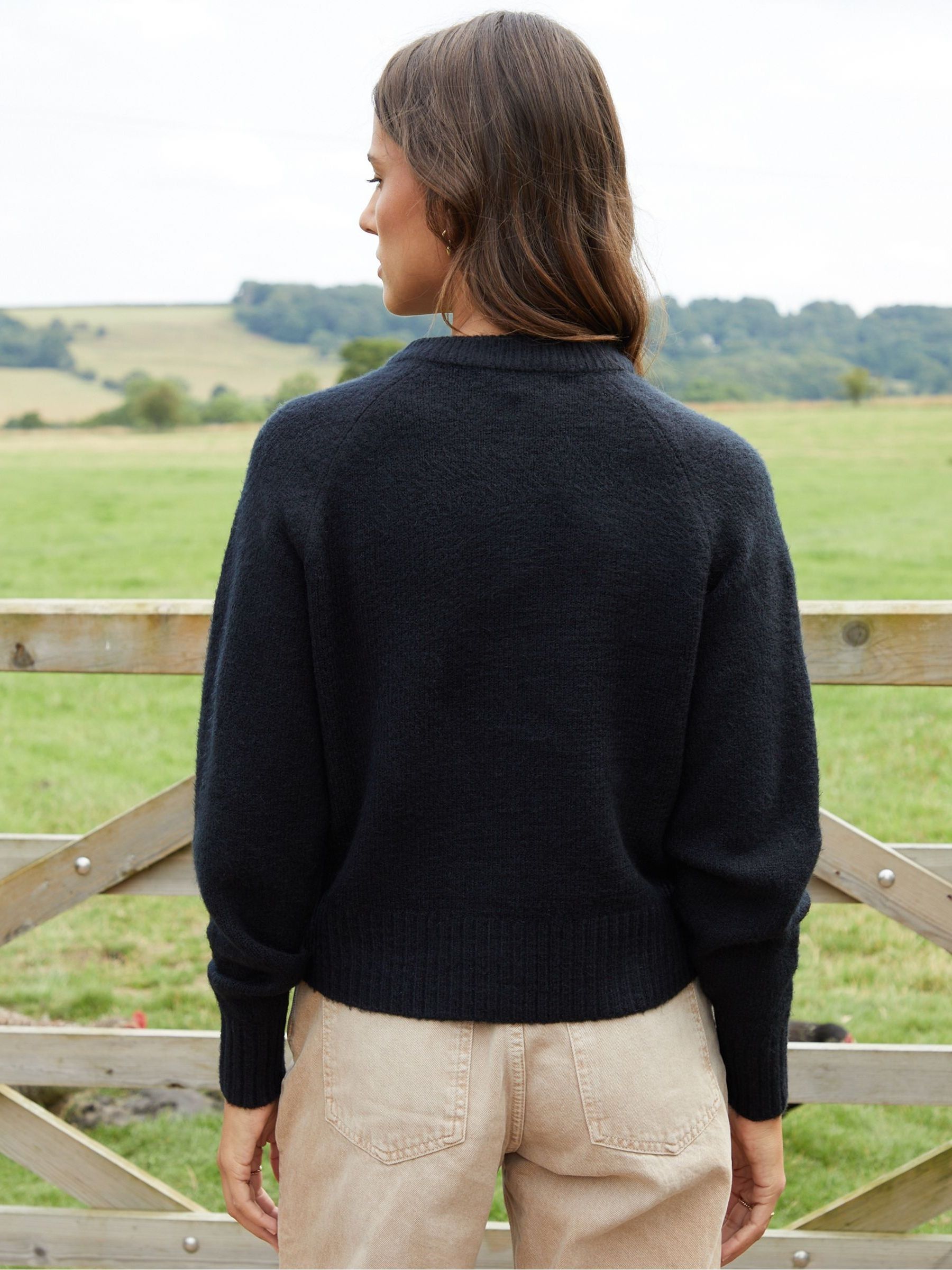 Threadbare Black Button Up Knitted Cardigan