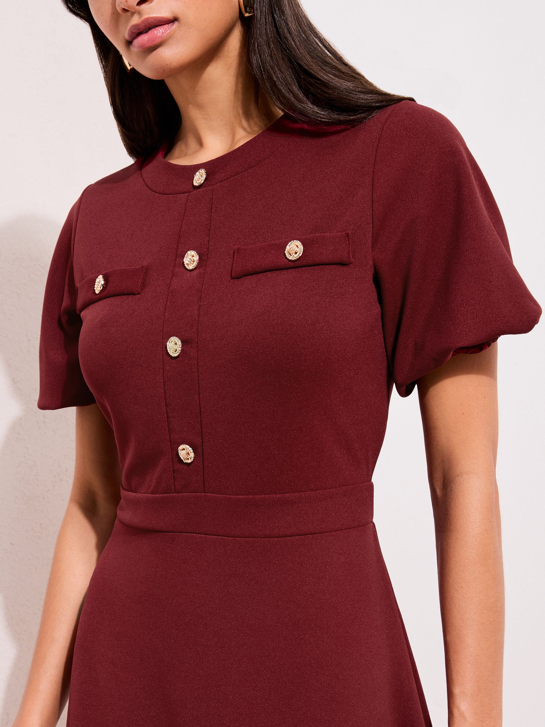 Friends Like These Red Military Midi Dress