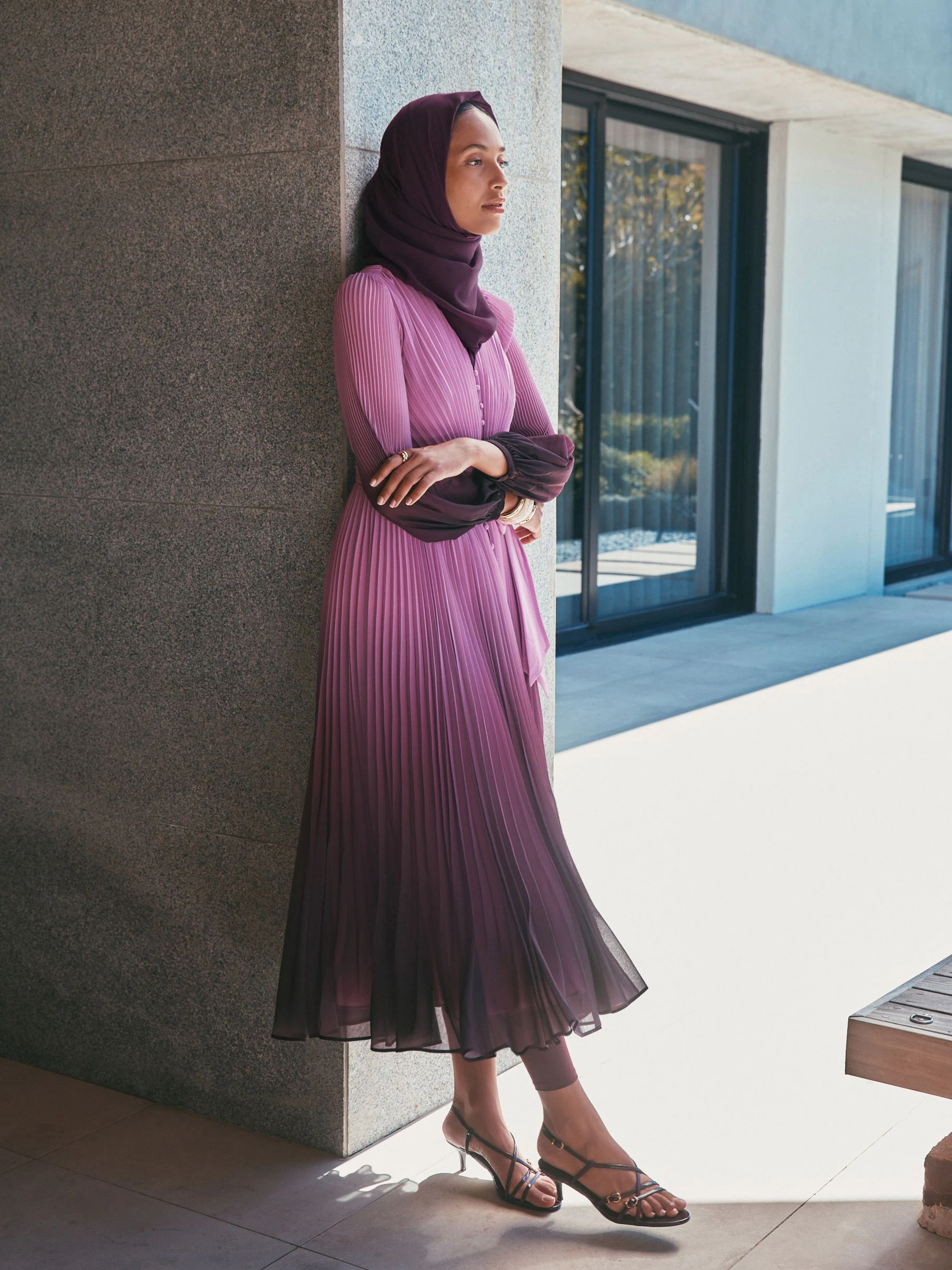 Phase Eight Purple Mira Ombre Dress