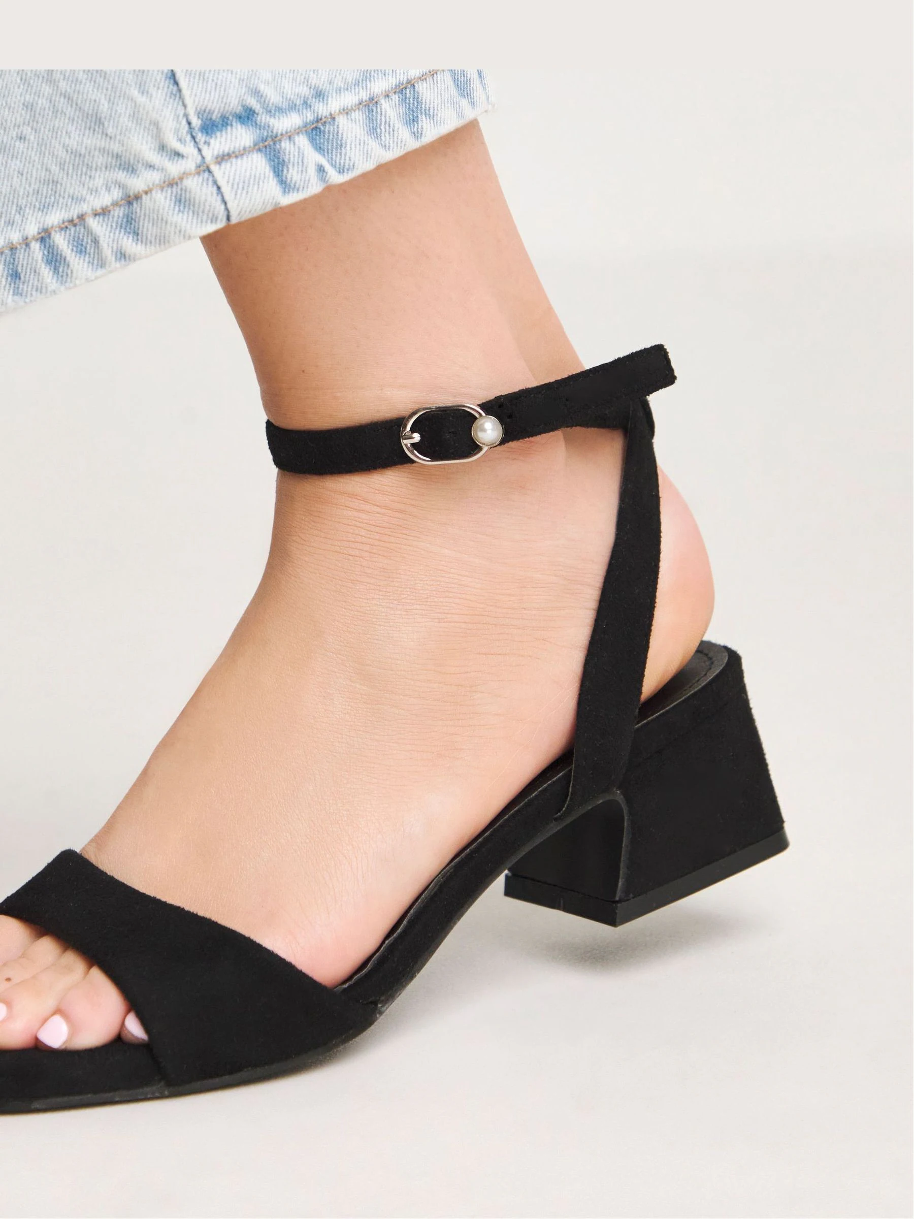 Simply Be Black Barely There On Low Block Heel