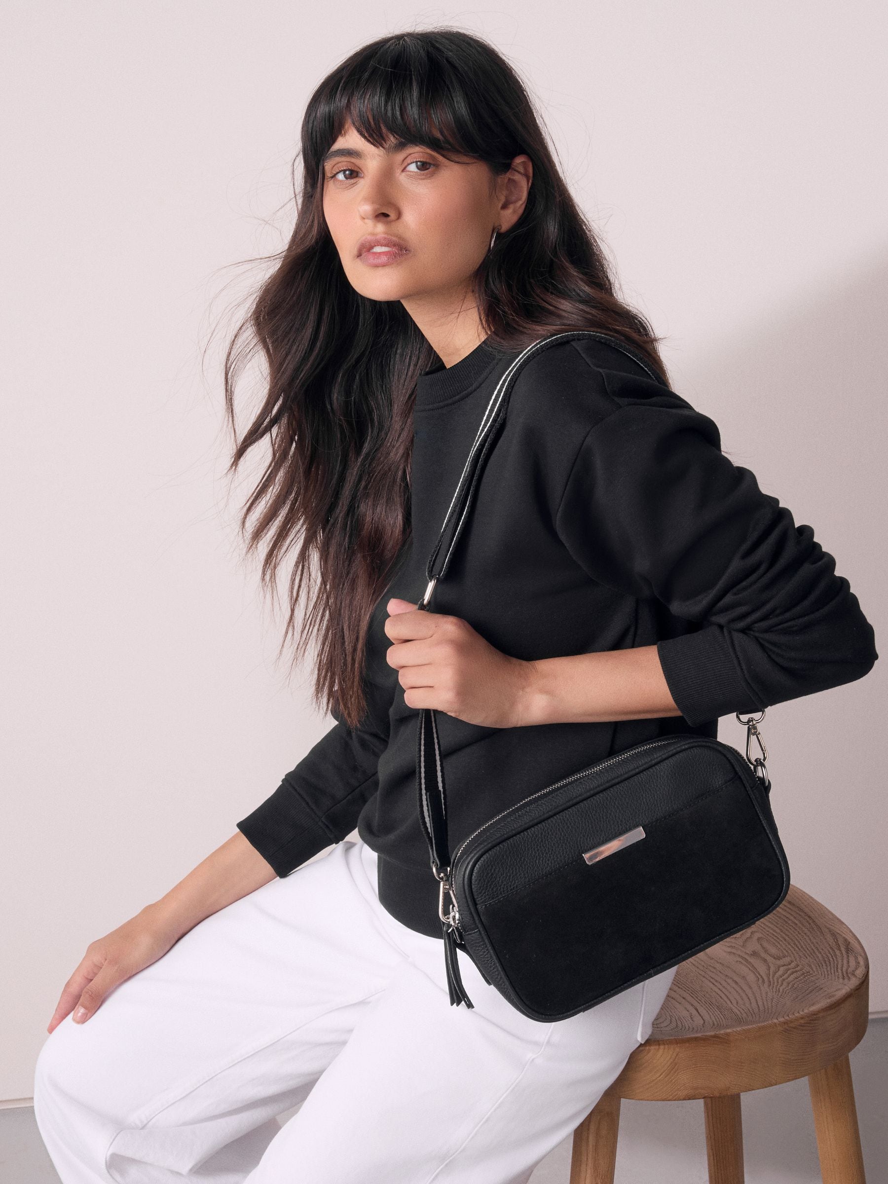 Black Leather Camera Bag