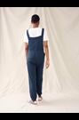 White Stuff Navy Blue 100% Cotton Jersey Daphne Dungarees
