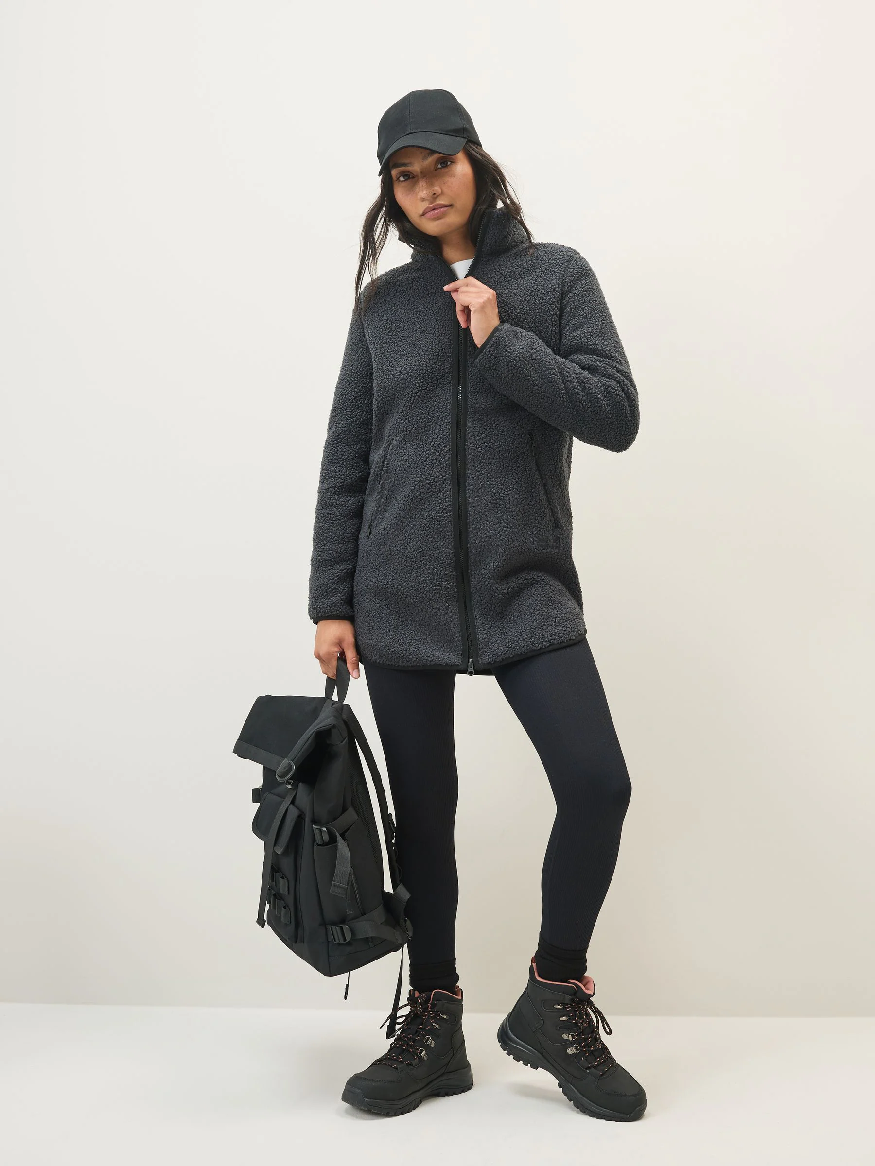 Jack Wolfskin High Curl Coat Black Fleece