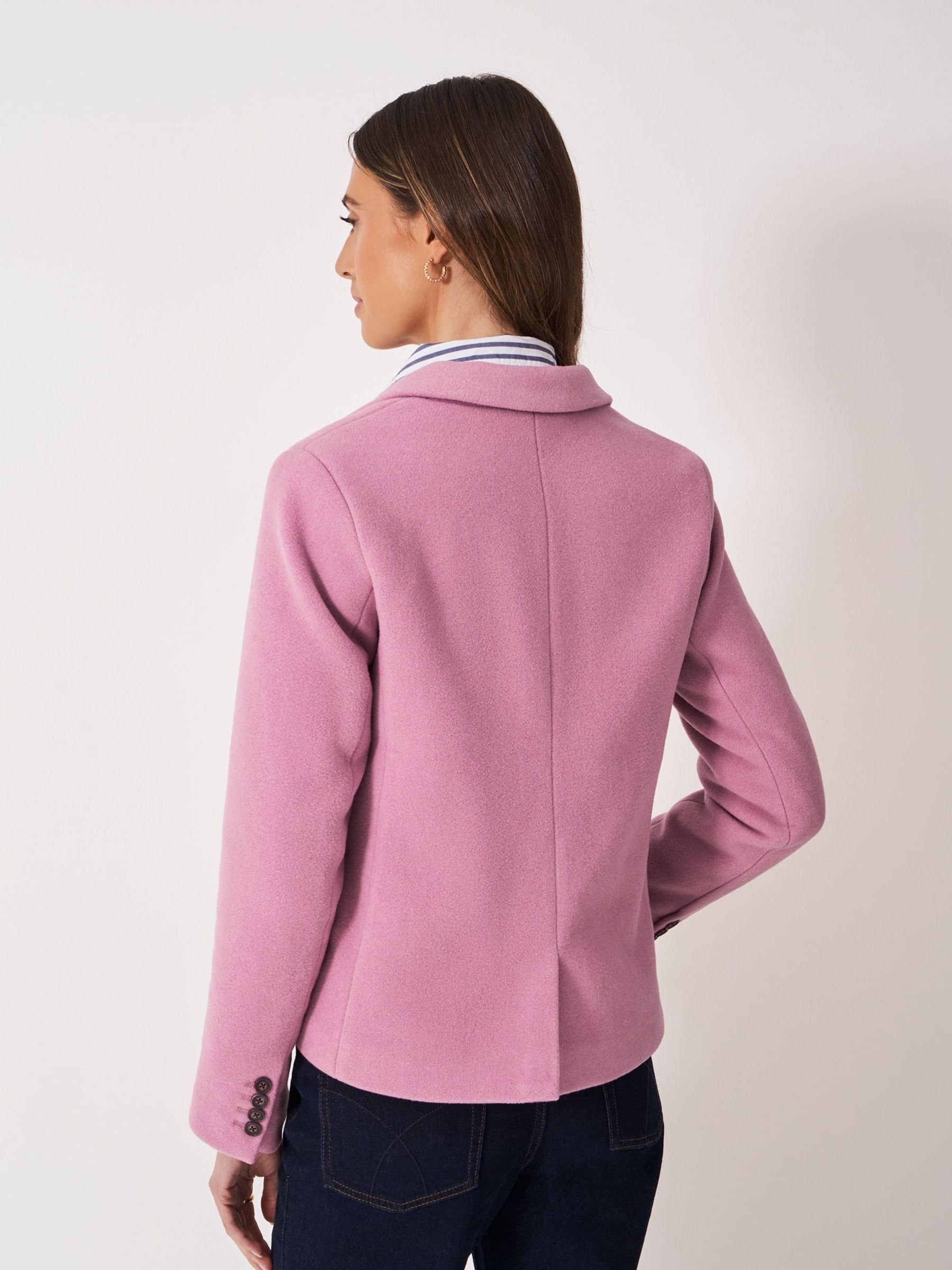 Crew Clothing Pink Wool Blend Blazer