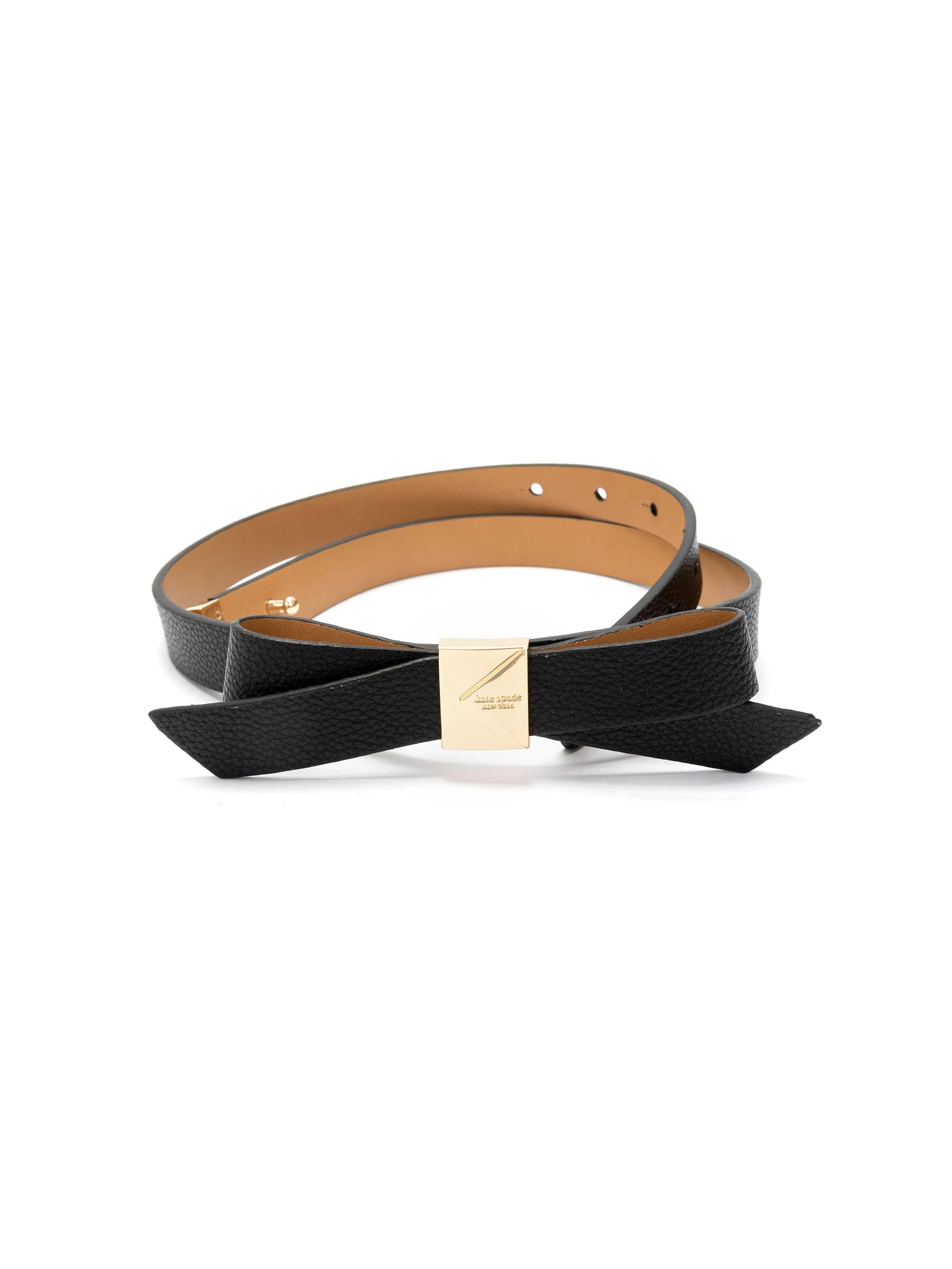 kate spade new york 19mm Deco Bow Black Belt