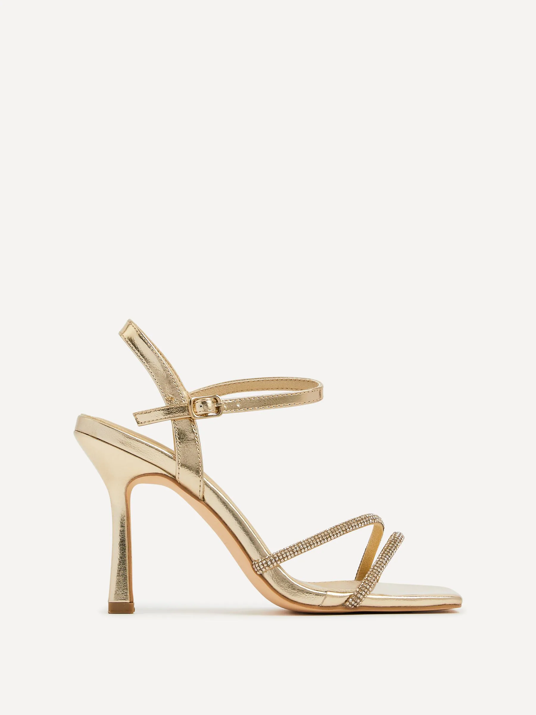 Linzi Gold Mesmerize Diamanté Embellished Strappy Heel
