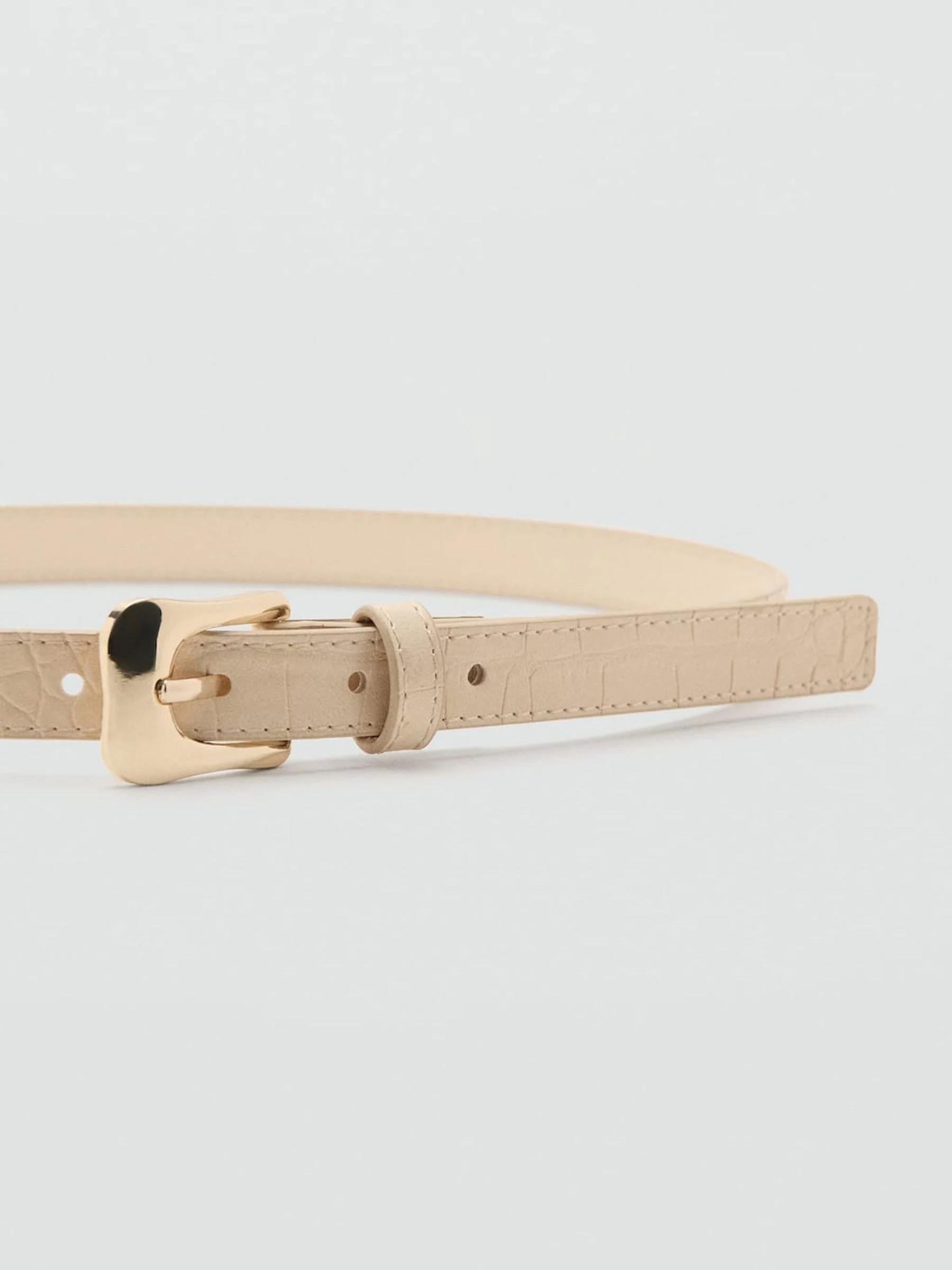 Mango Cream Croc Belt