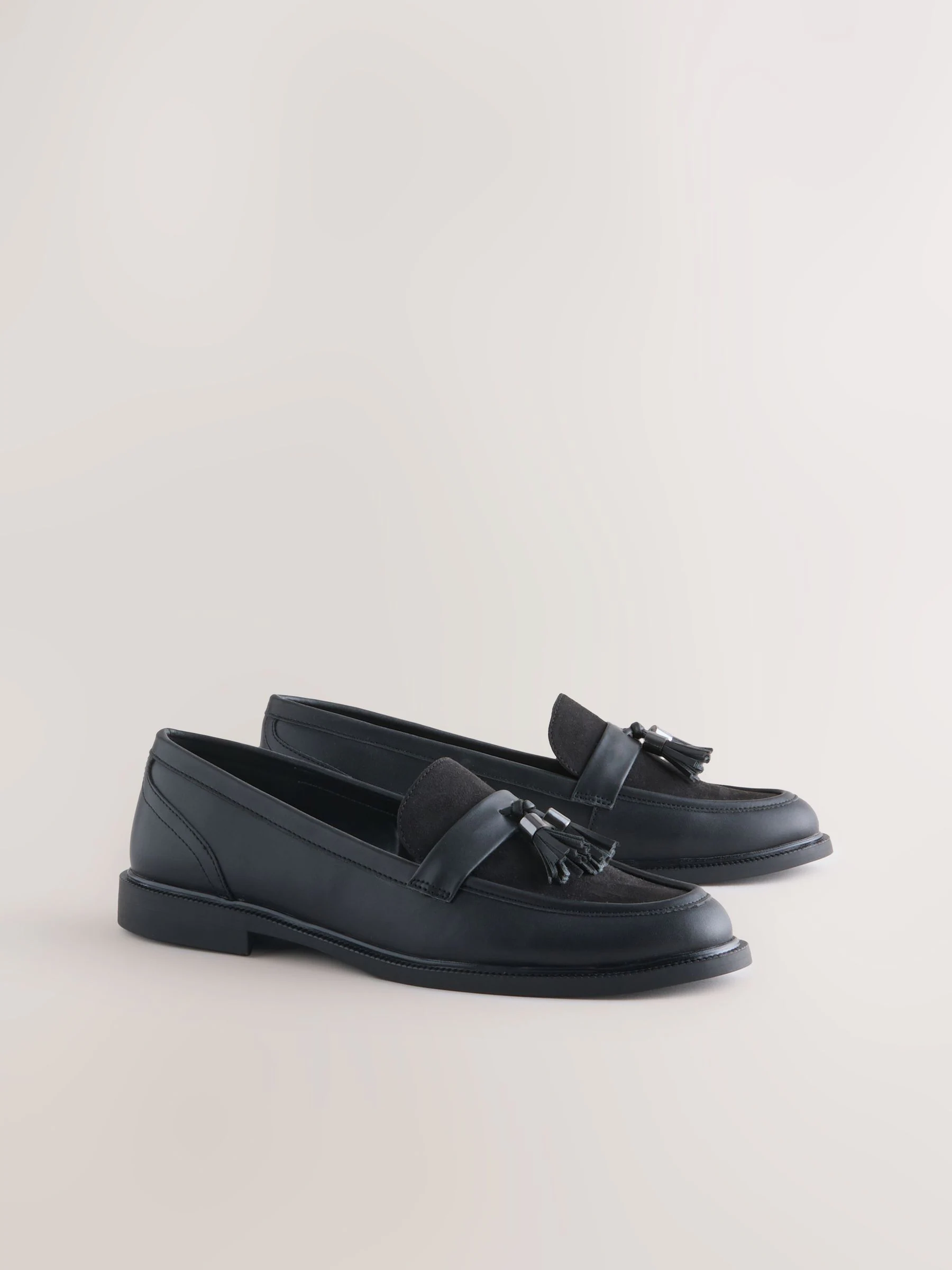 Black Forever Comfort Tassel Round Toe Loafers