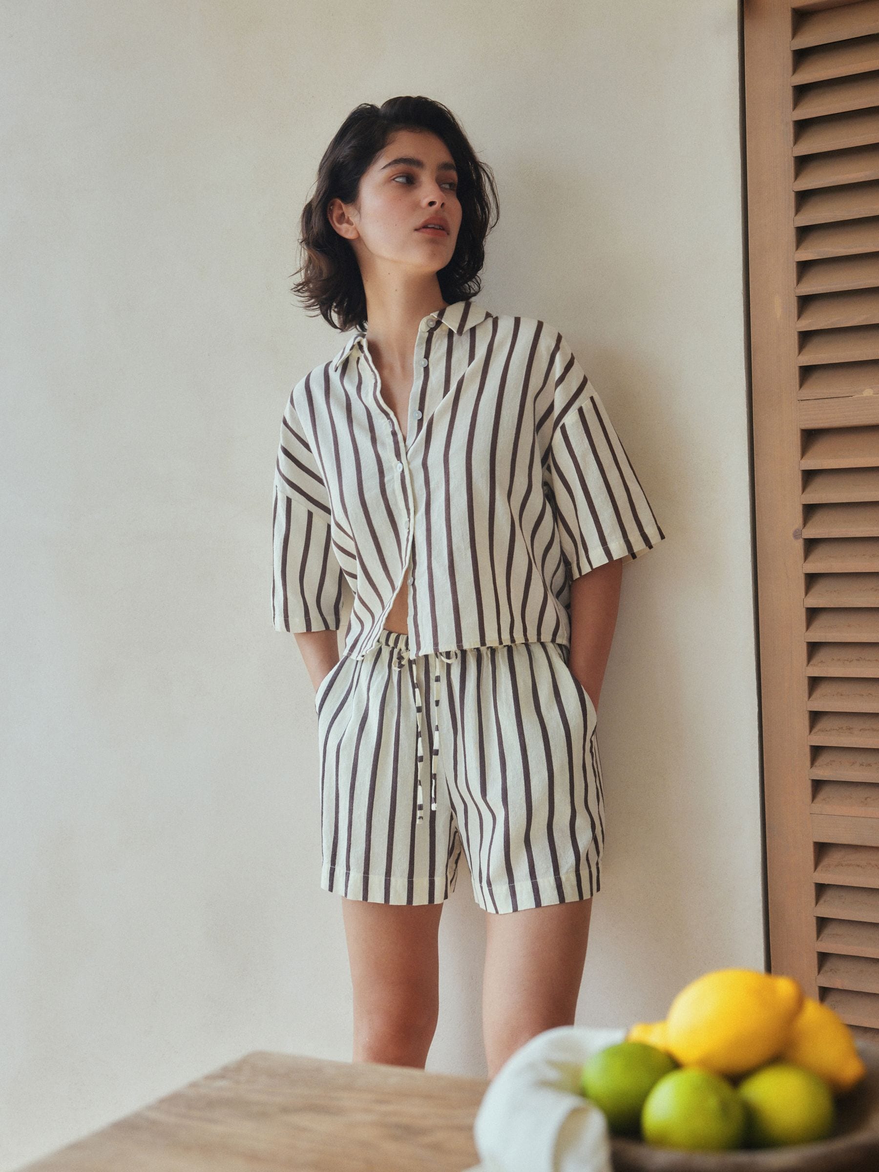 Chocolate Brown Summer Shorts With Linen