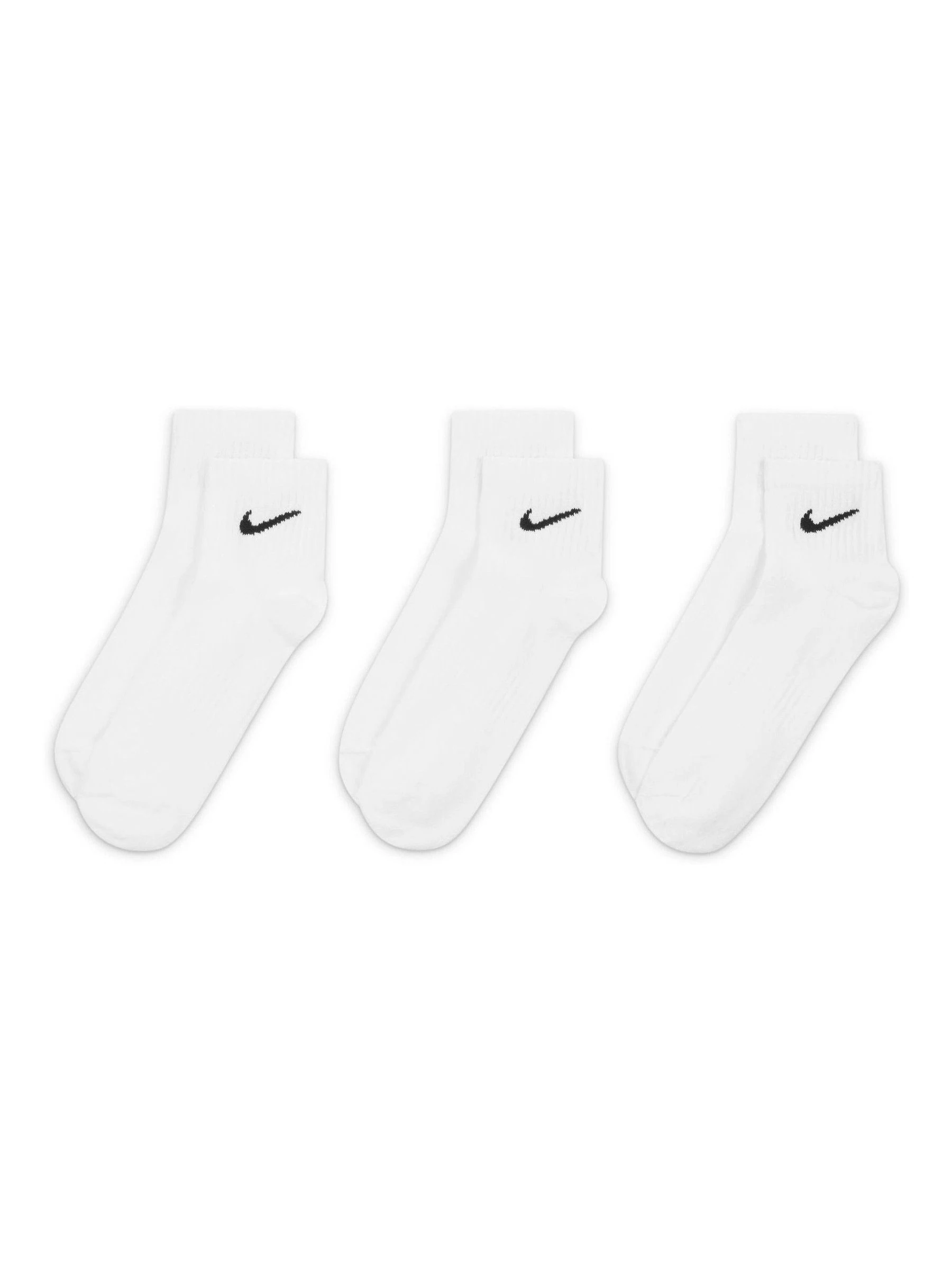 Nike White Lightweight Everyday Ankle Socks 3 Pack