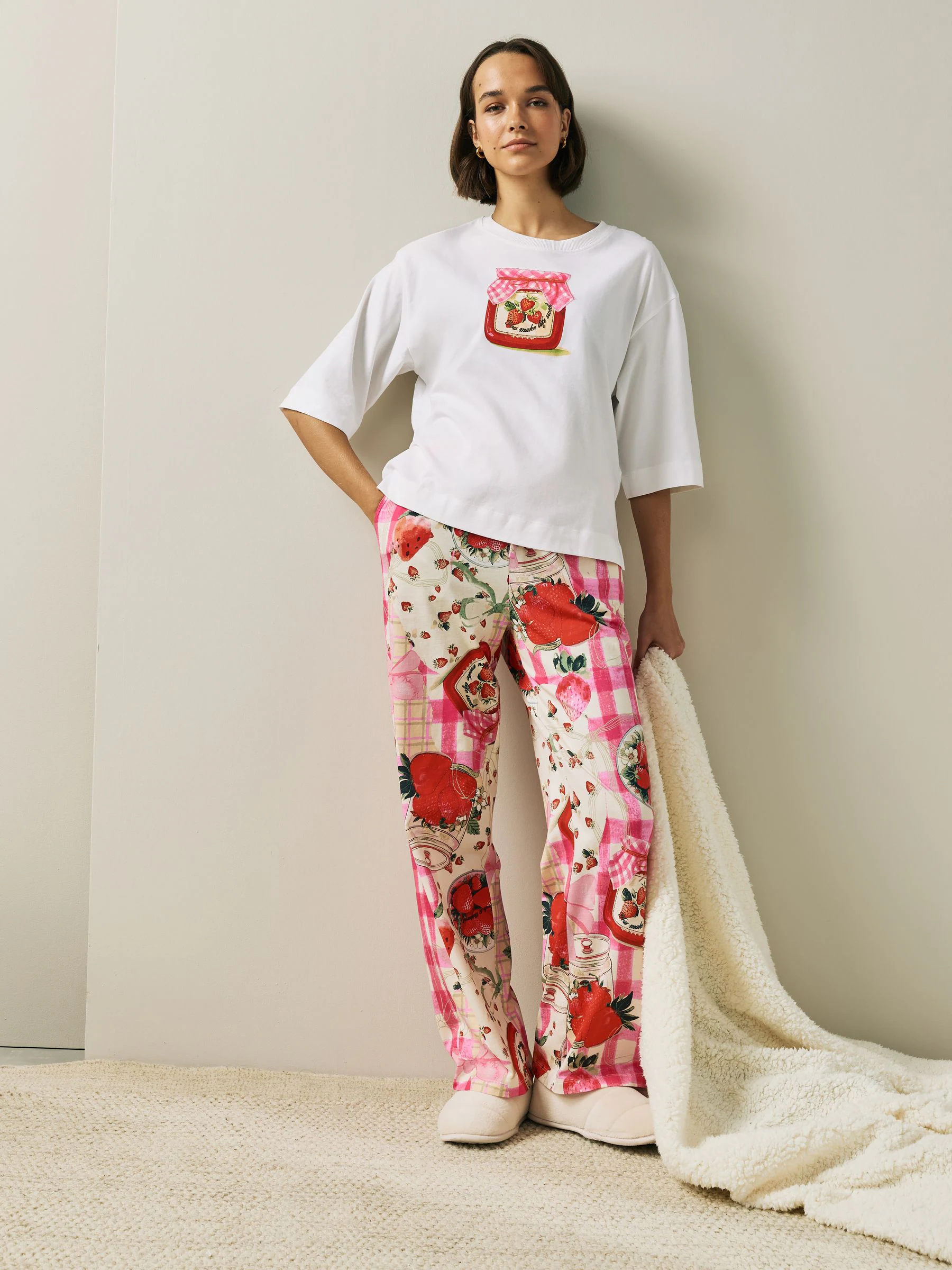 Ecru Jam Short Sleeve Pyjamas