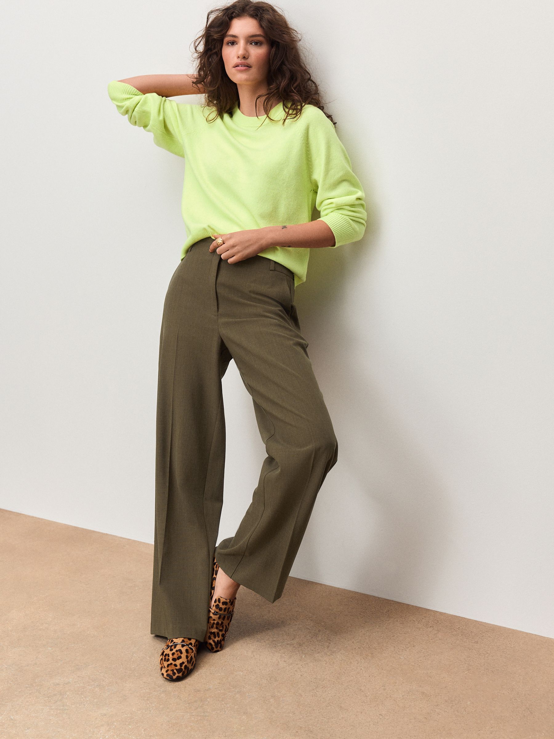 Fluro Yellow Supersoft Crew Neck Long Sleeve Jumper