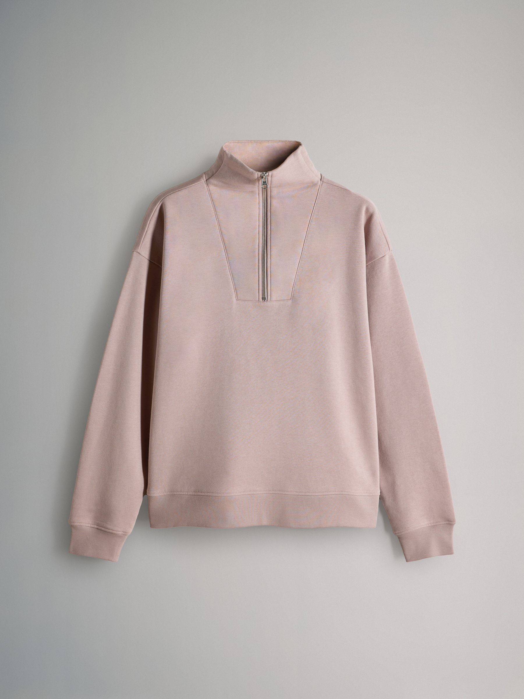 The Set Half Zip Funnel Neck Sweatshirt and Wide Leg Jogger Set Taupe Brown