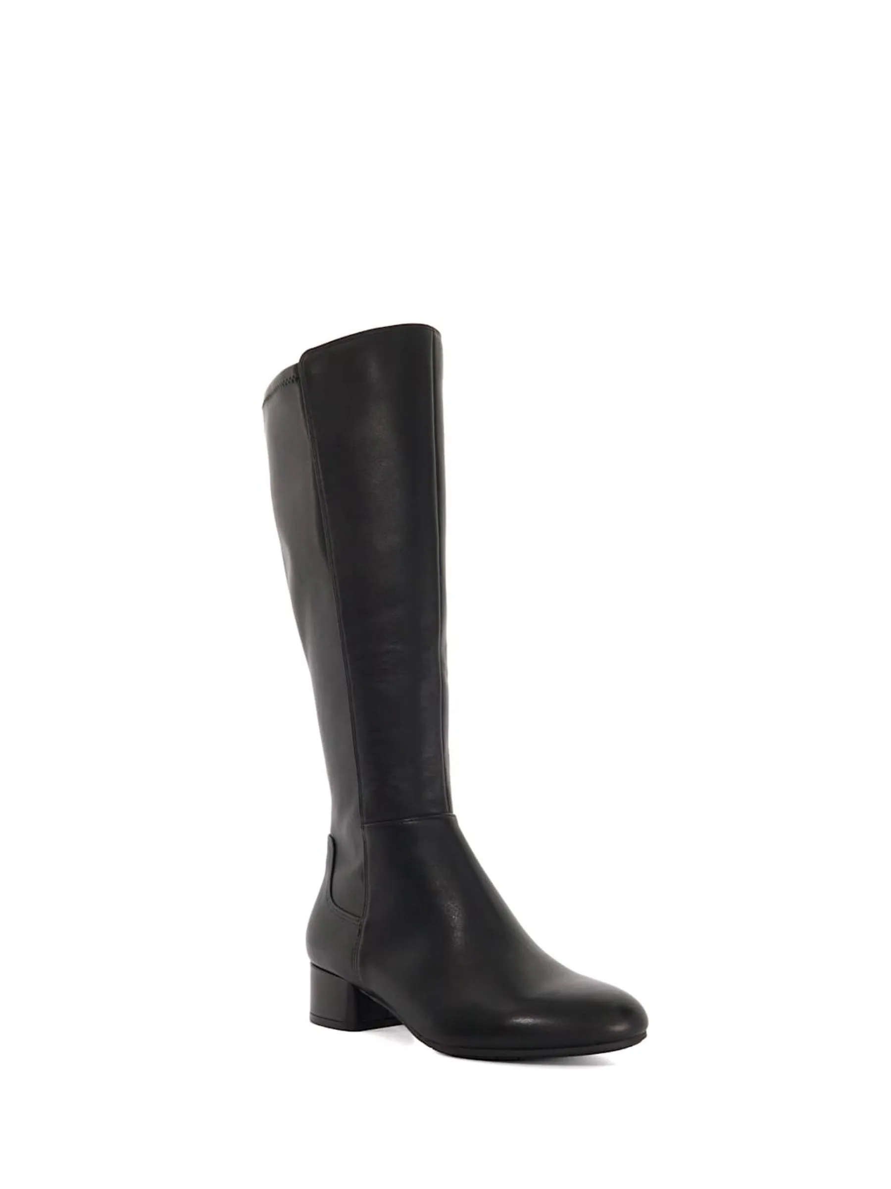 Dune London Black Wide Fit Tayla Smart Stretch High Leg Boots