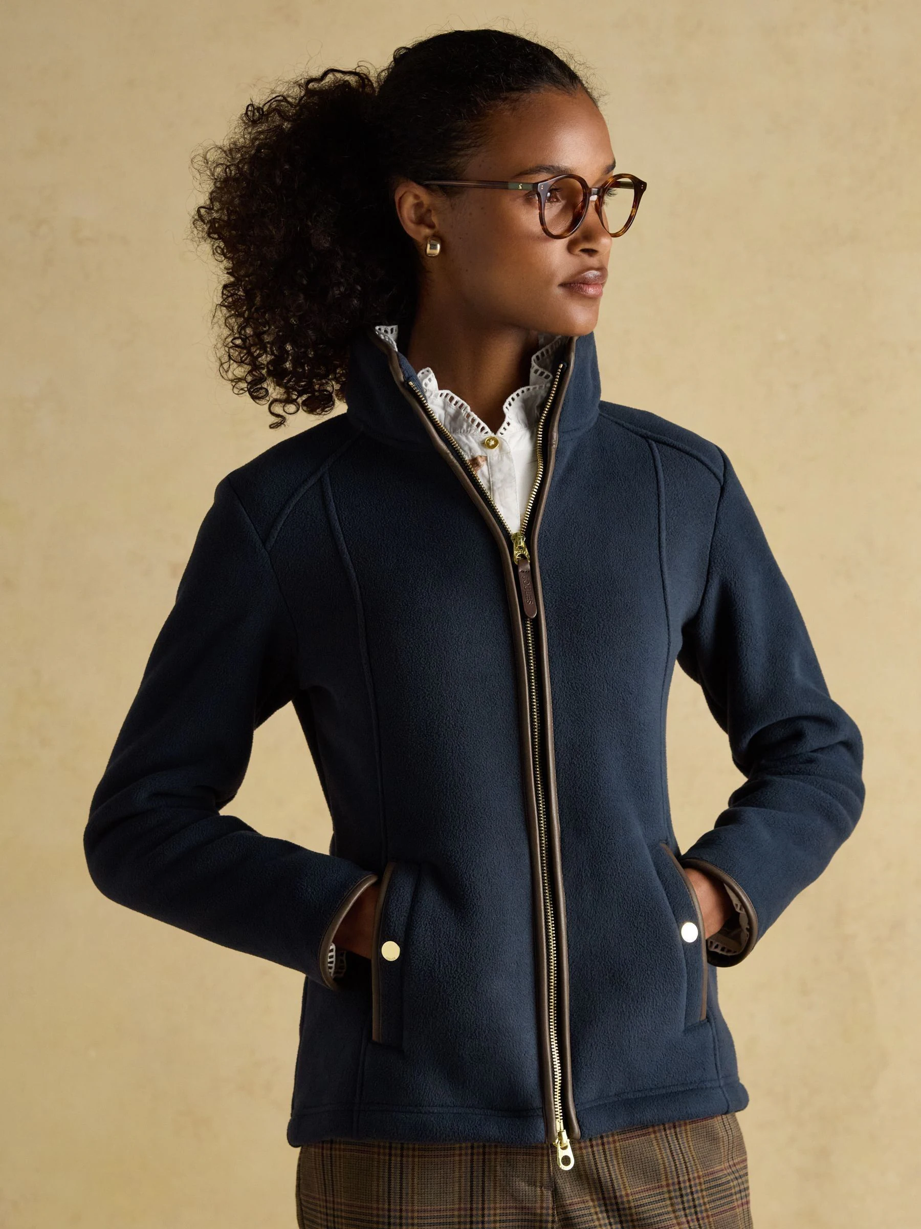 Joules Heritage Navy Zip Through Fleece
