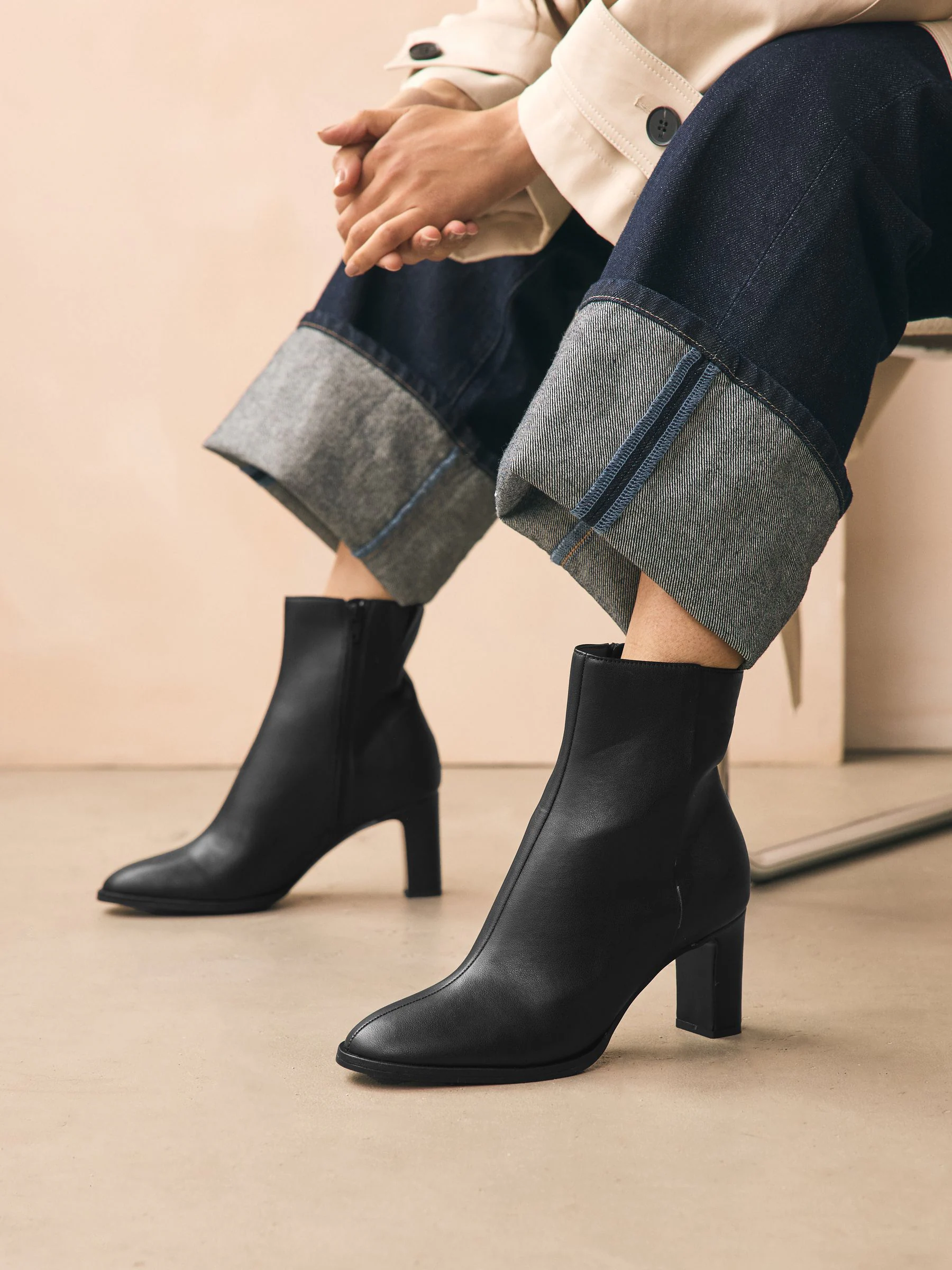 Black Forever Comfort® Block Heeled Ankle Boots