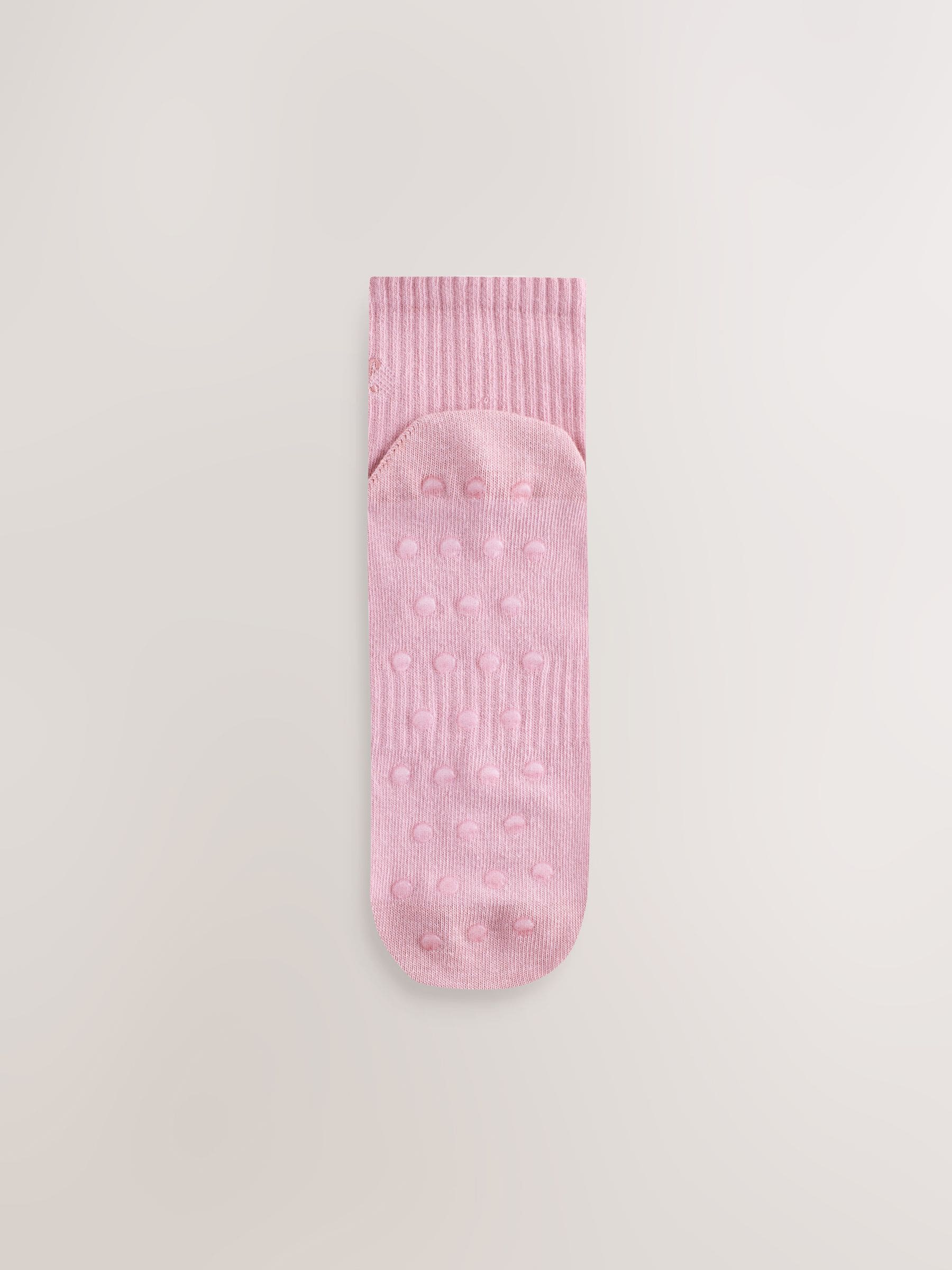 self. Black/Pink/Mocha Brown Cropped Ankle Embroidered Logo Gripper Socks 3 Pack