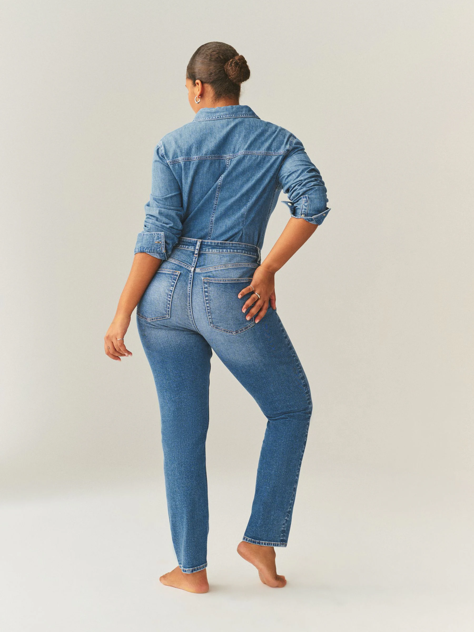 Mid Blue Denim Hourglass Mid Rise Stretch Slim Jeans