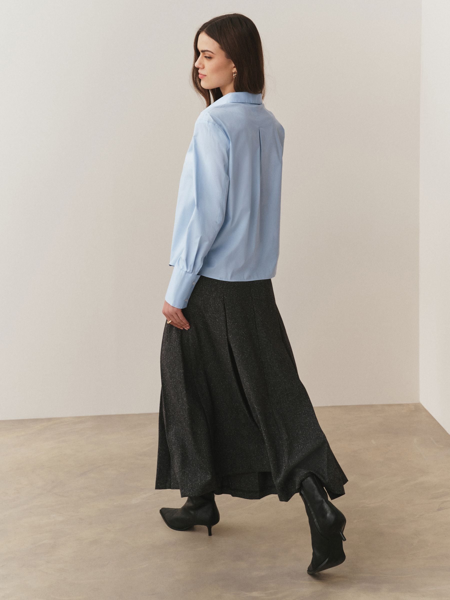 Blue/White Fitted Stretch Essential Long Sleeve Shirts 2 Pack