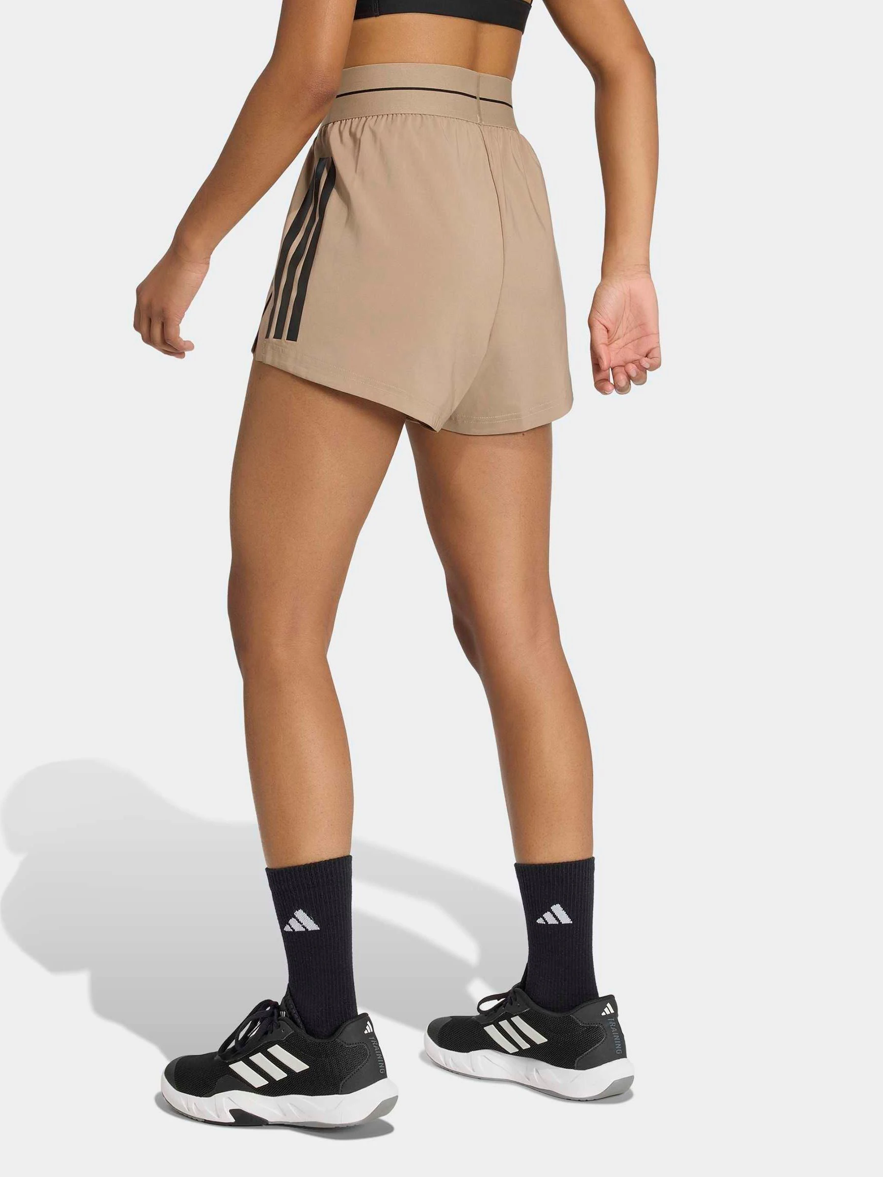 adidas Brown Hyperglam 3-Stripes Woven Shorts