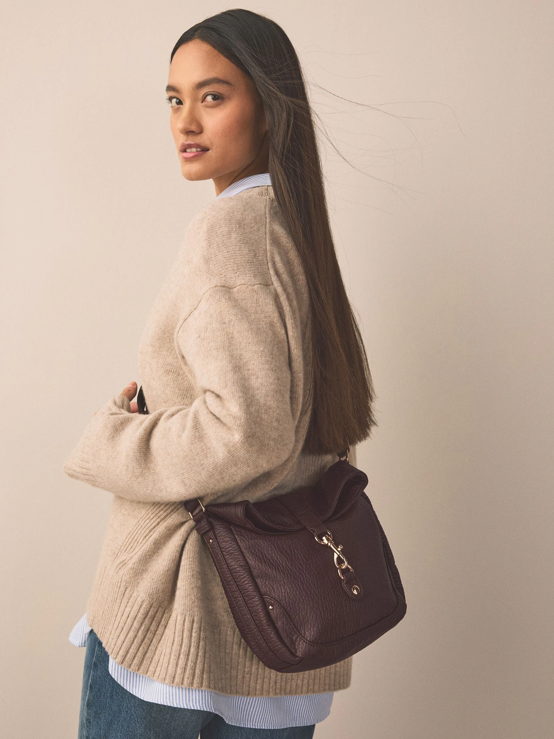 Chocolate Brown Messenger Cross-Body Bag