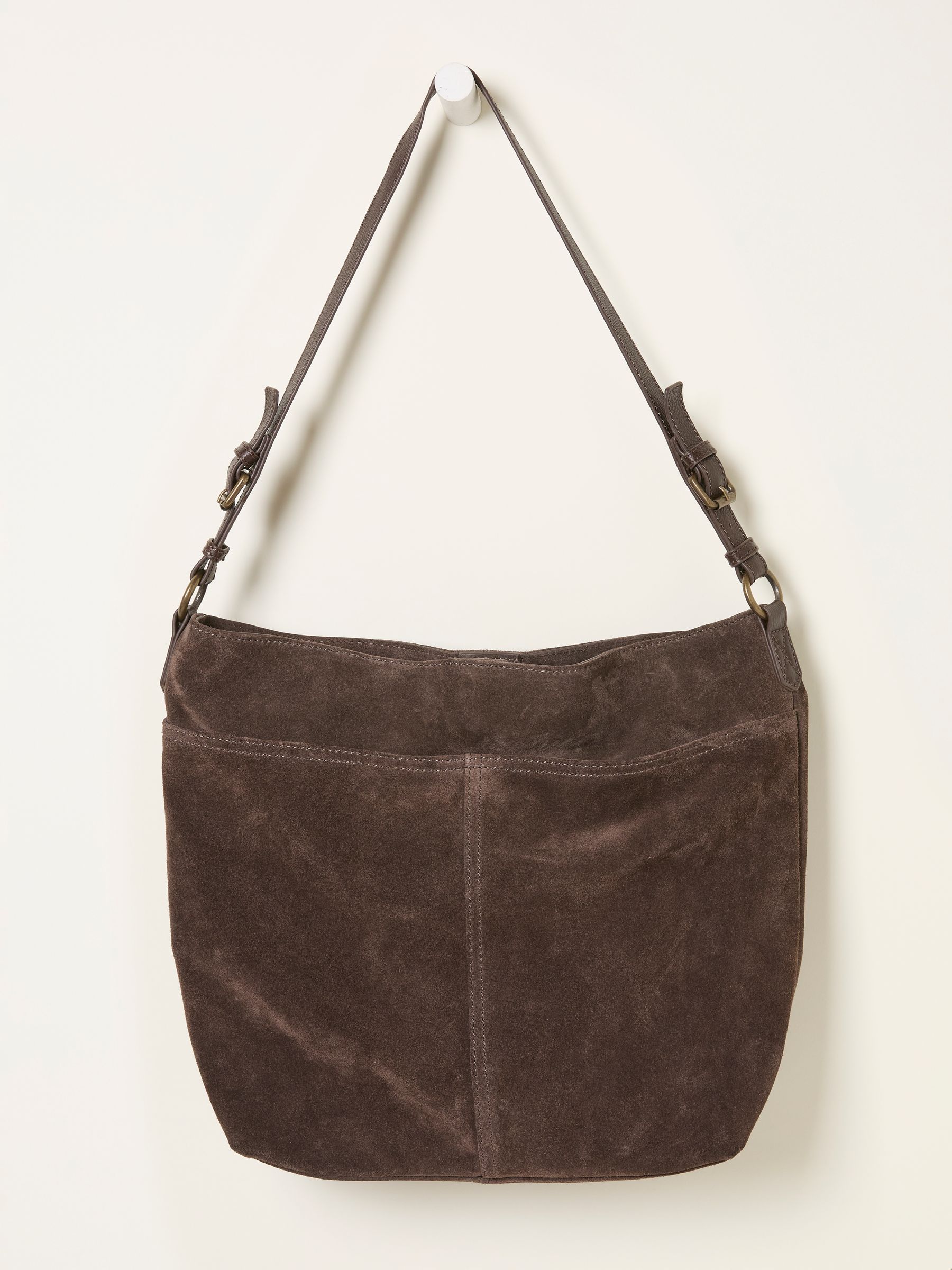 FatFace Molly Chocolate Brown Suede Shoulder Bag