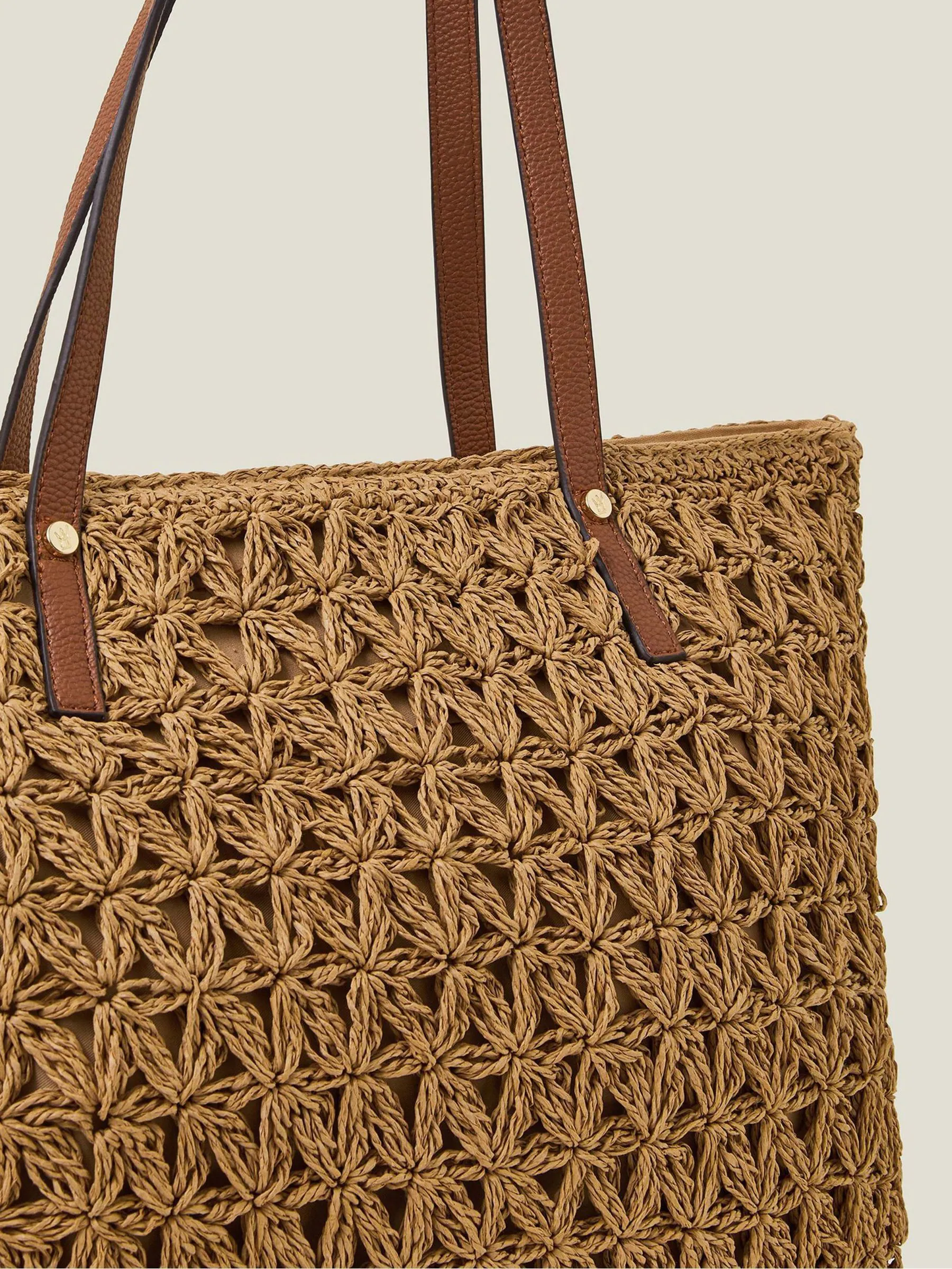 Accessorize Natural Raffia Boho Tote Bag