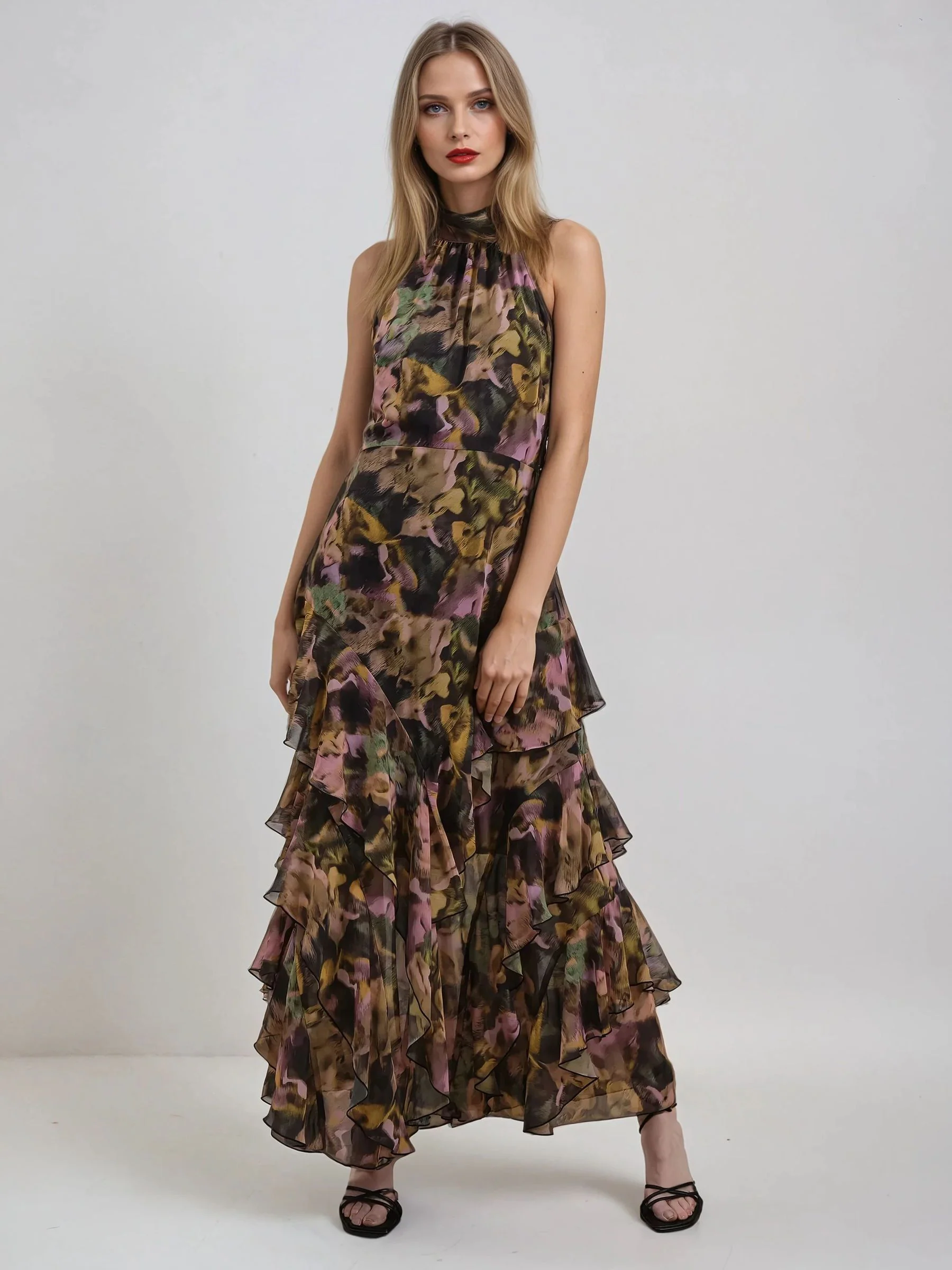 Religion Yellow Taylor Maxi Dress With Full Ruffle Skirt