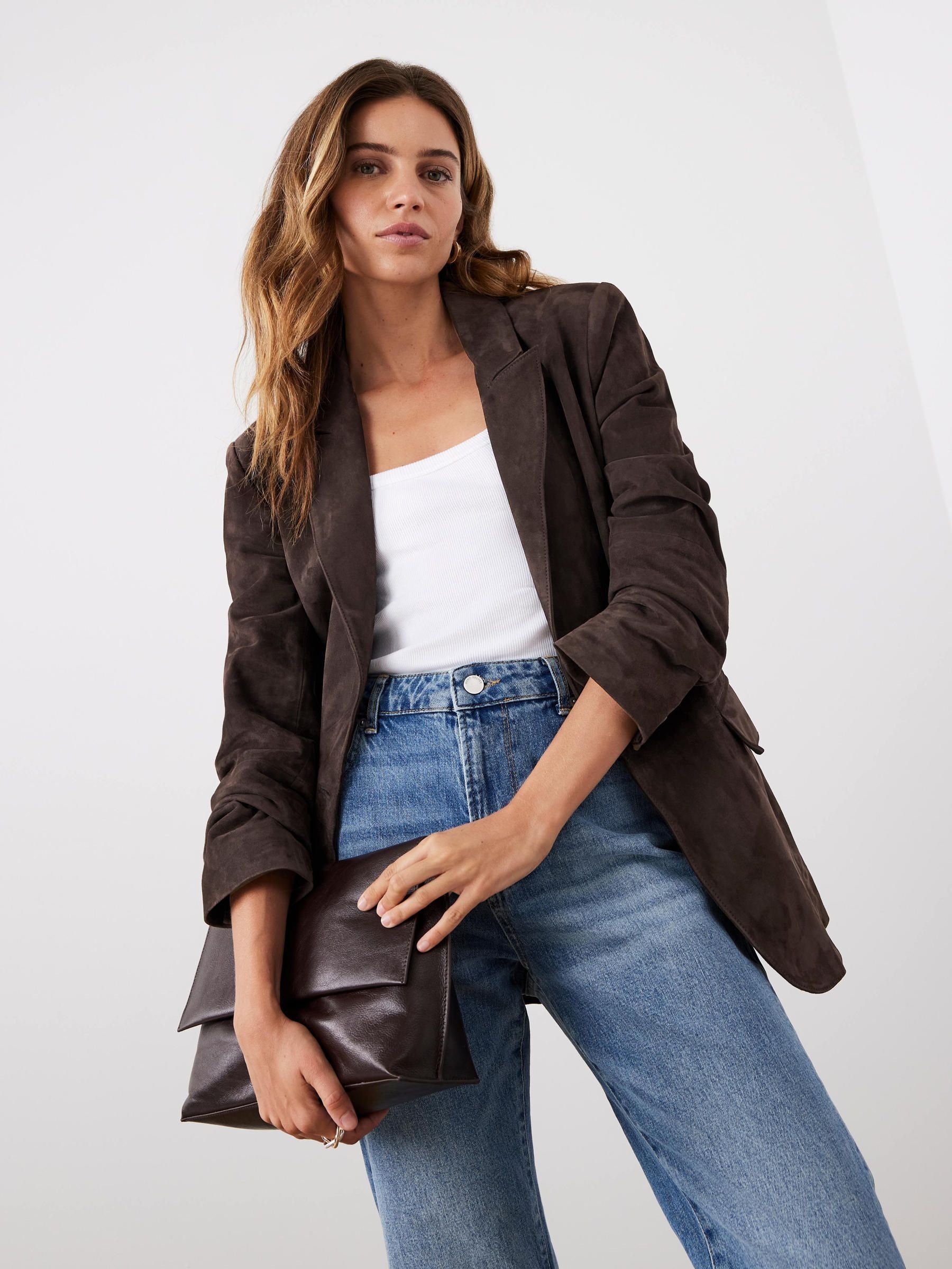 Mint Velvet Brown Suede Blazer