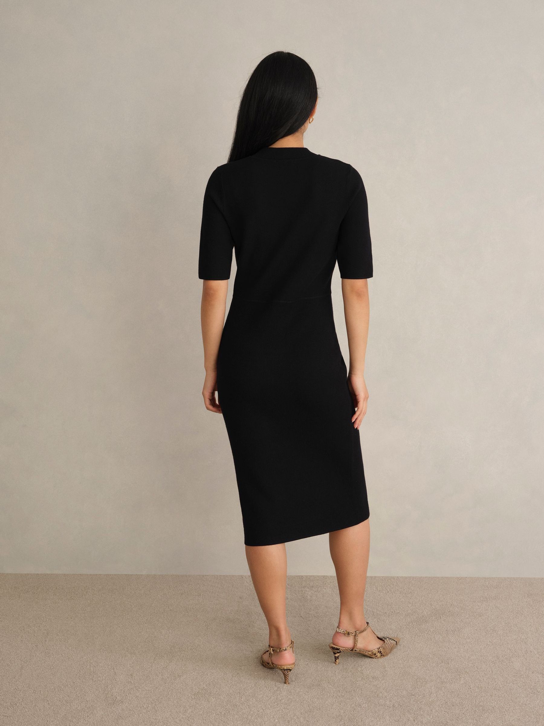 Hobbs Black Bridget Knitted Dress