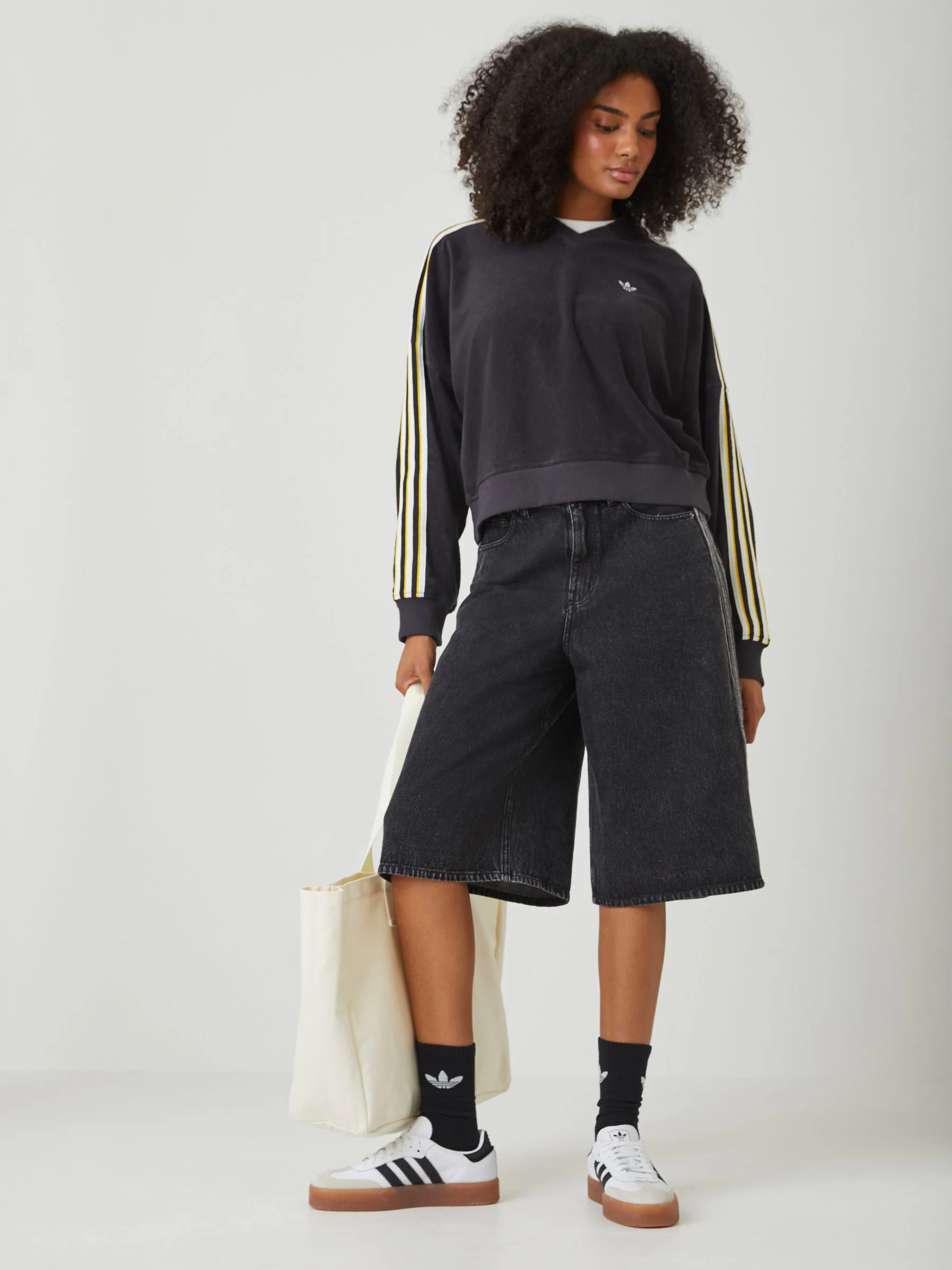 adidas Originals Black Firebird Denim Shorts