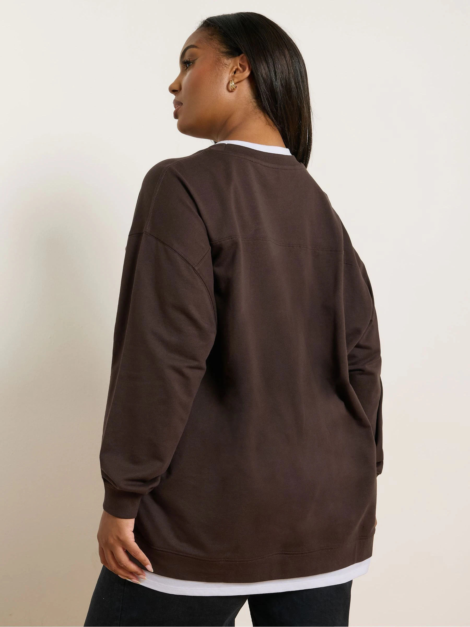 Yours Curve Brown 2 In 1 Jumper