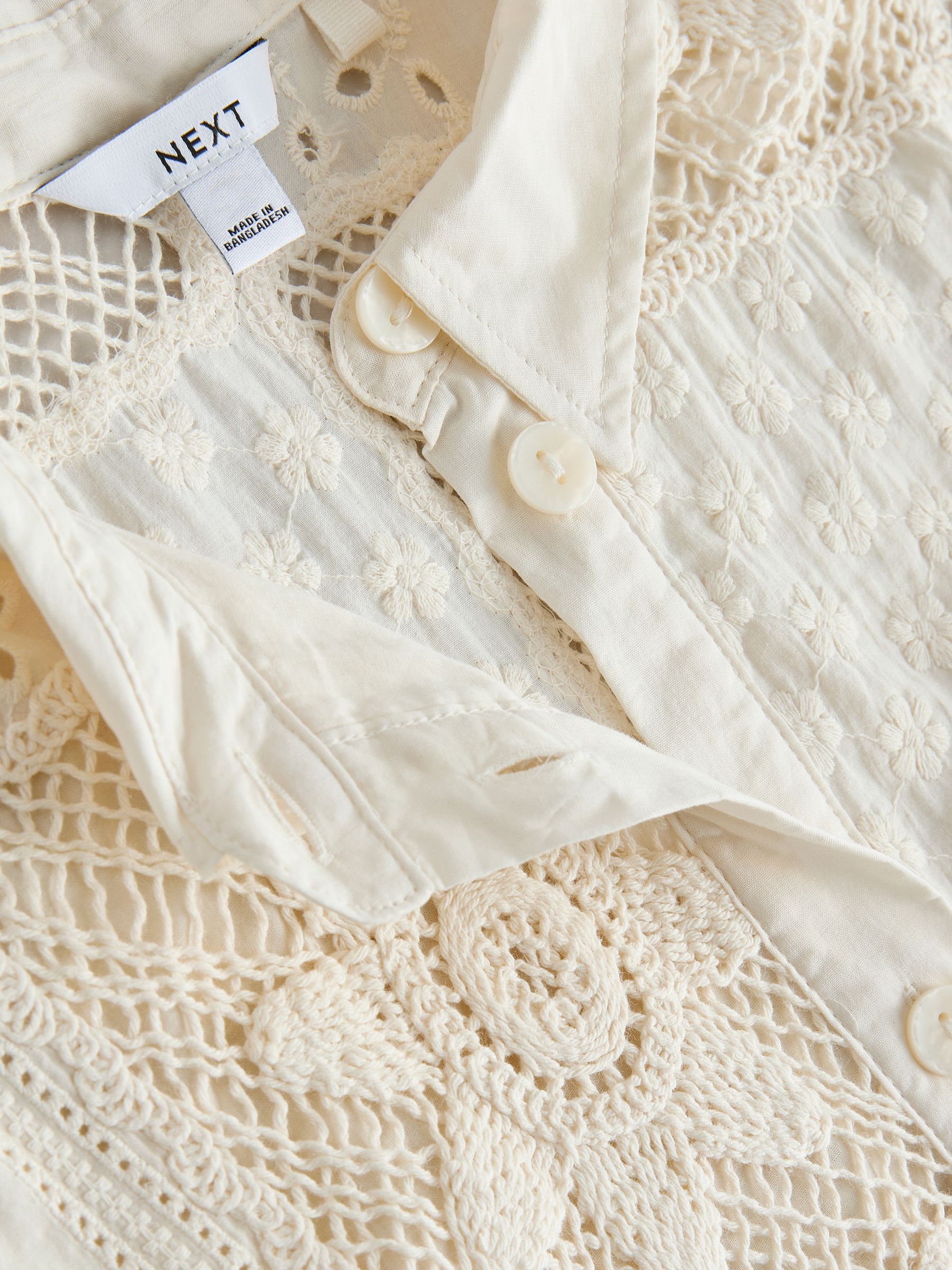 Cream Crochet Shirt