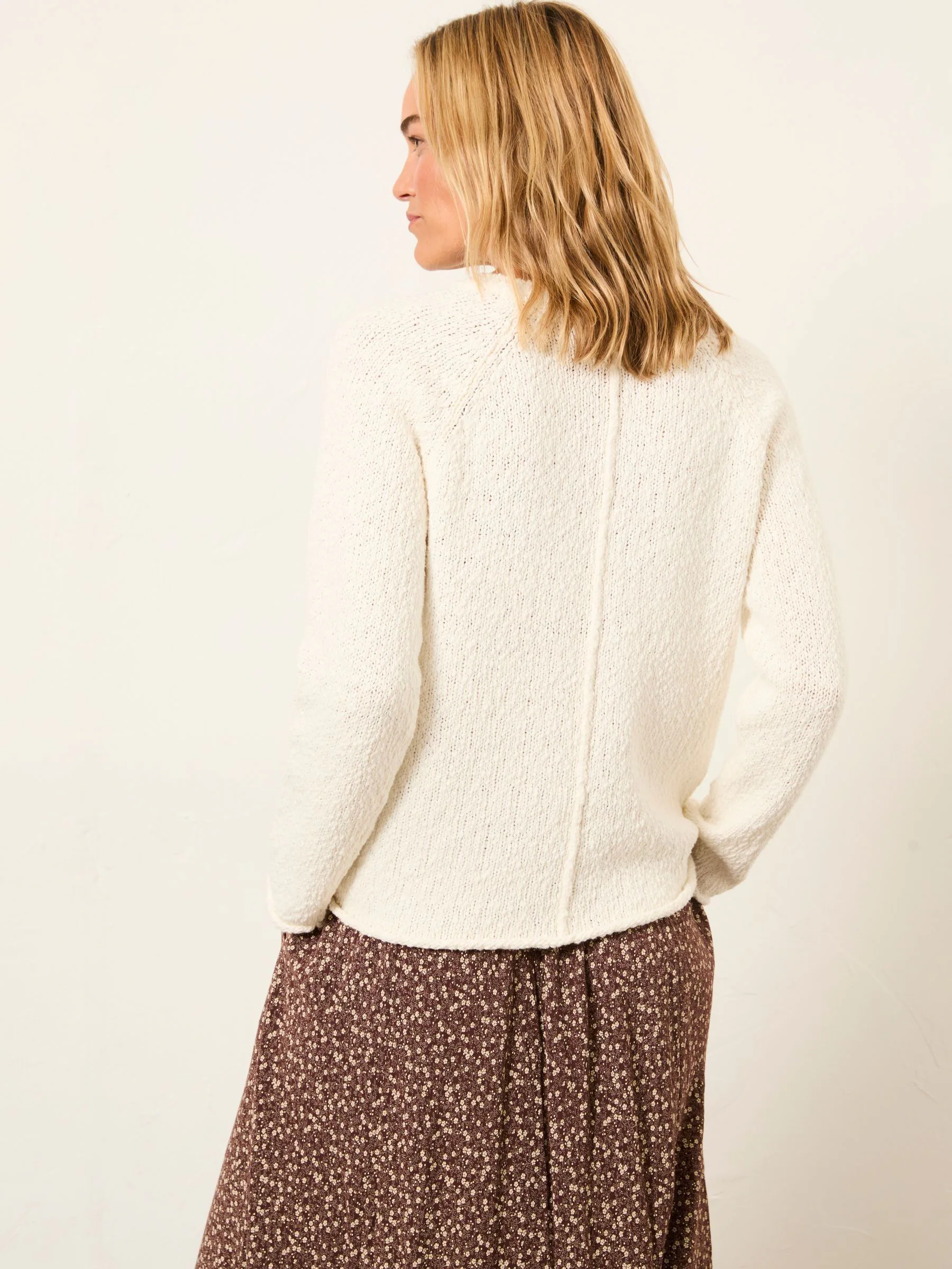 FatFace Sophia Ivory Knitted Slub Jumper